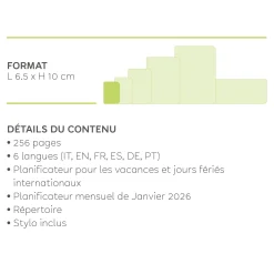 Agenda 12 Mois Bi-journalier - Mini - 2025
