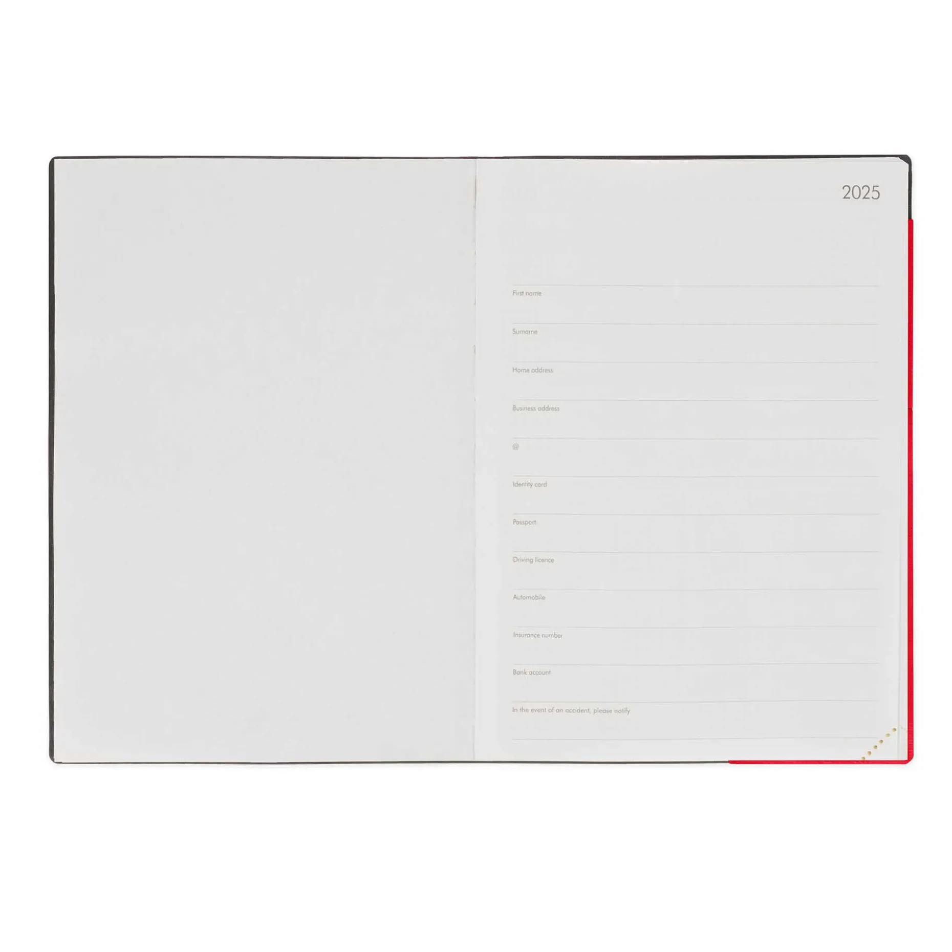 Agenda 12 Mois Journalier - Large - 2025