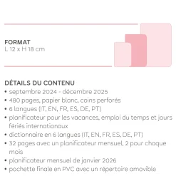 Agenda 16 Mois Journalier - Medium - 2024/2025