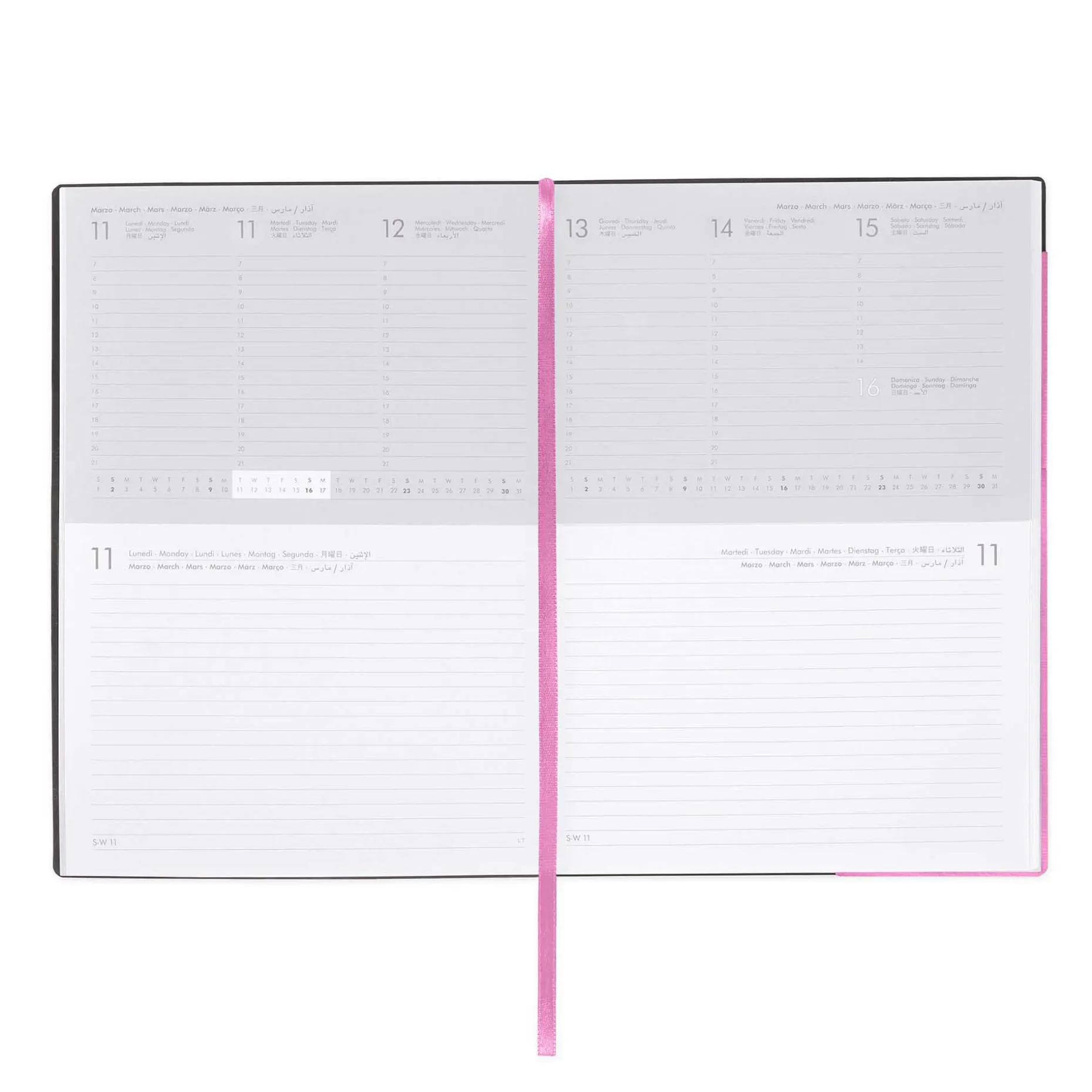 Agenda 12 Mois Semainier & Journalier - Large - 2025