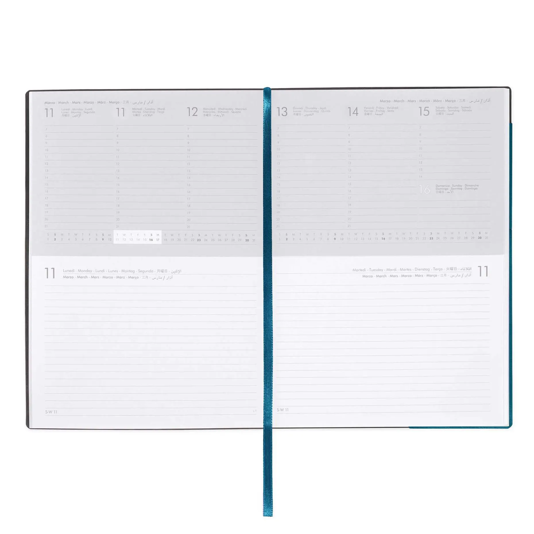 Agenda 12 Mois Semainier & Journalier - Large - 2025