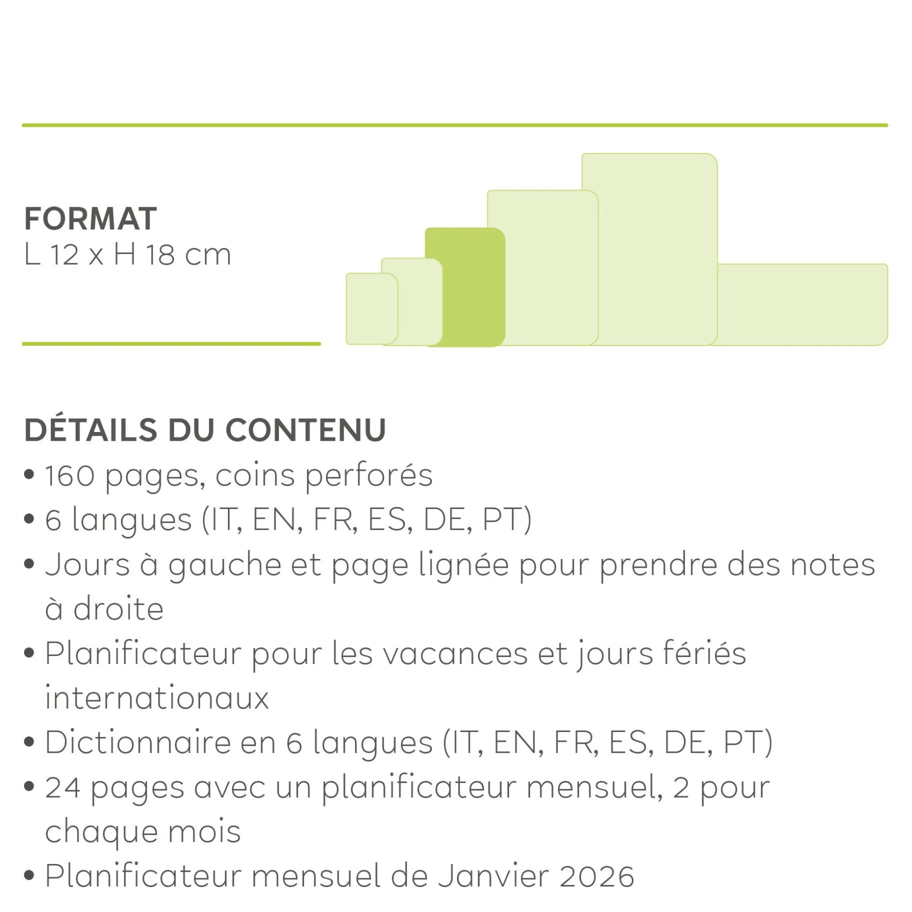 Agenda 12 Mois Semainier - Medium - Avec Section Pour Notes - 2025