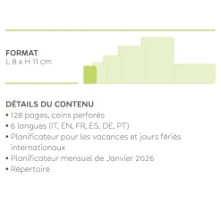 Agenda 12 Mois Semainier - Mini - 2025