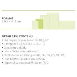 Agenda 12 Mois Semainier - Small - À Spirale - 2025