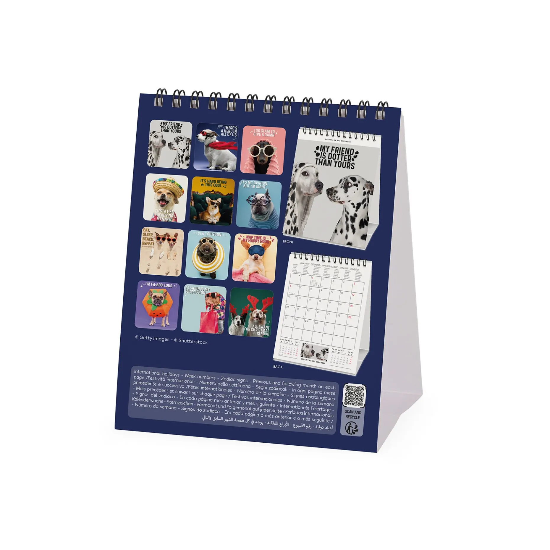 Calendrier de Table 2025 - 12 x 14,5 cm