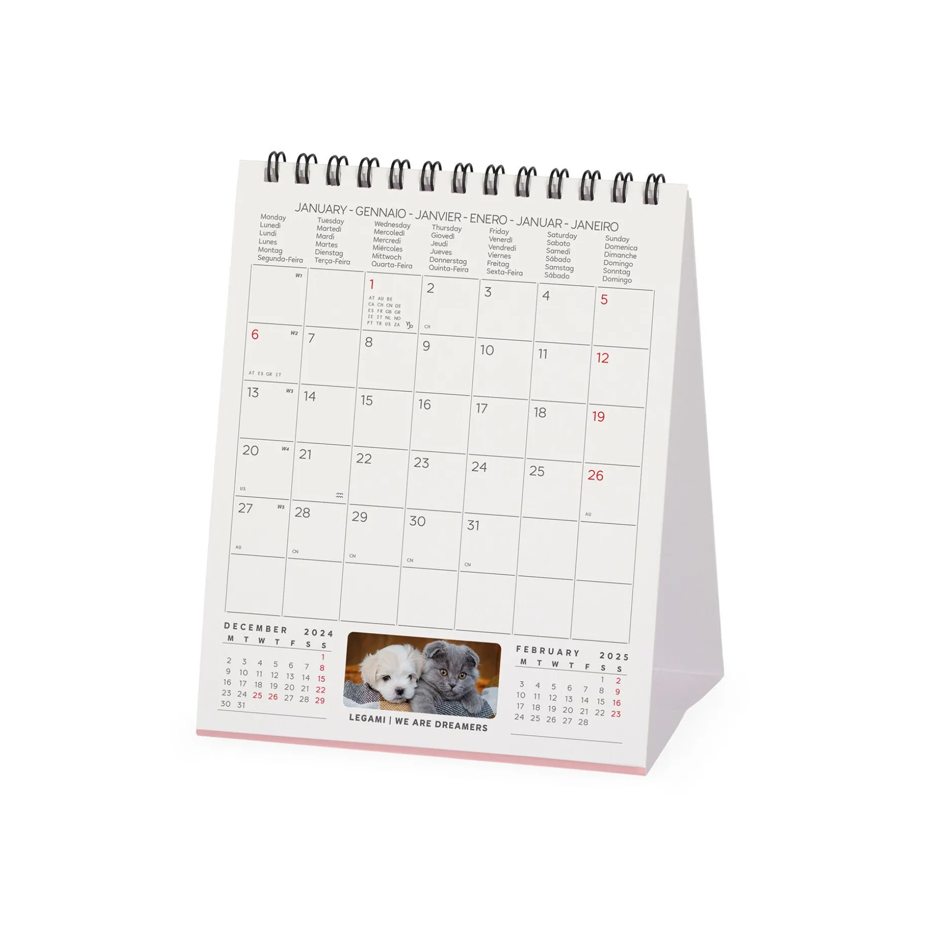 Calendrier de Table 2025 - 12 x 14,5 cm