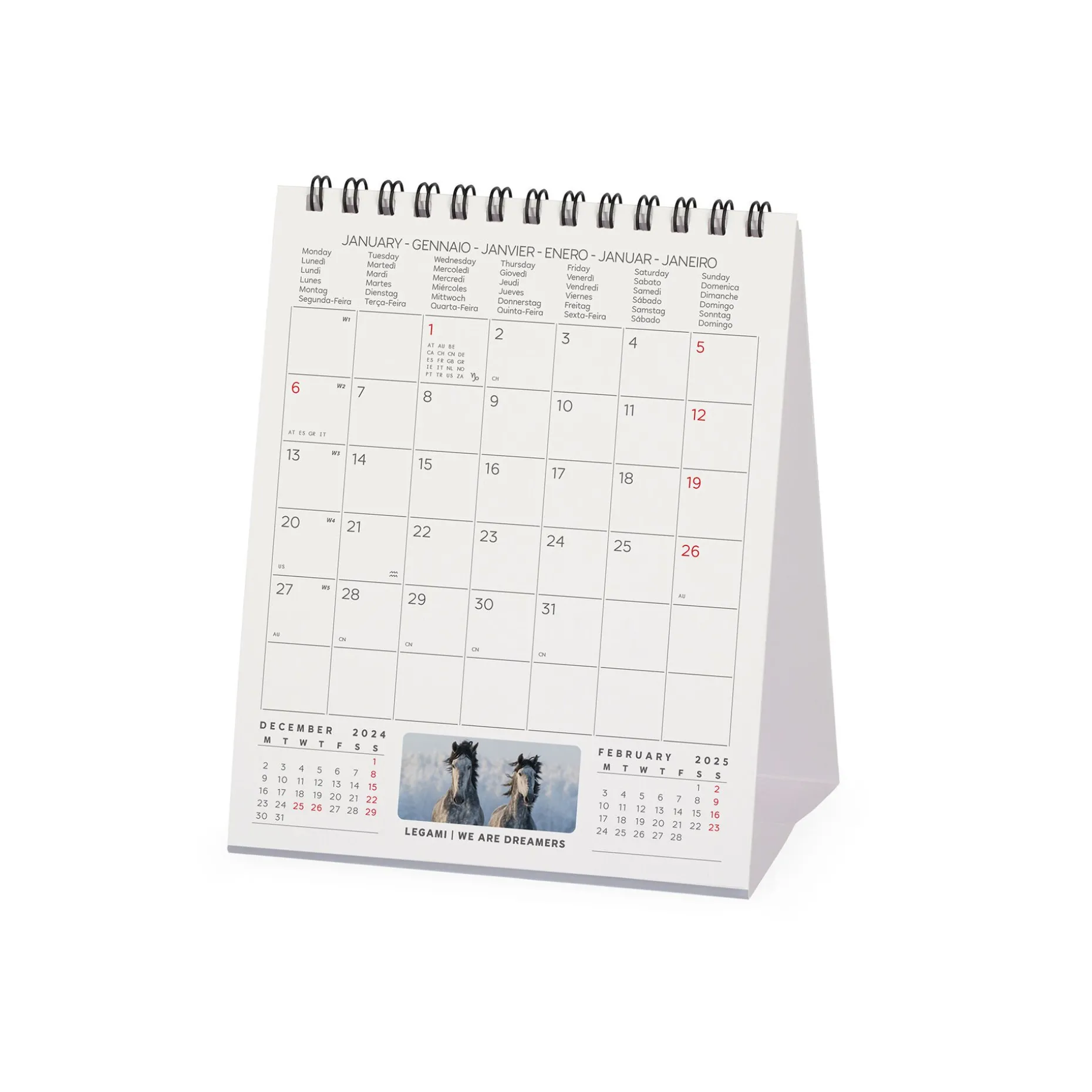 Calendrier de Table 2025 - 12 x 14,5 cm
