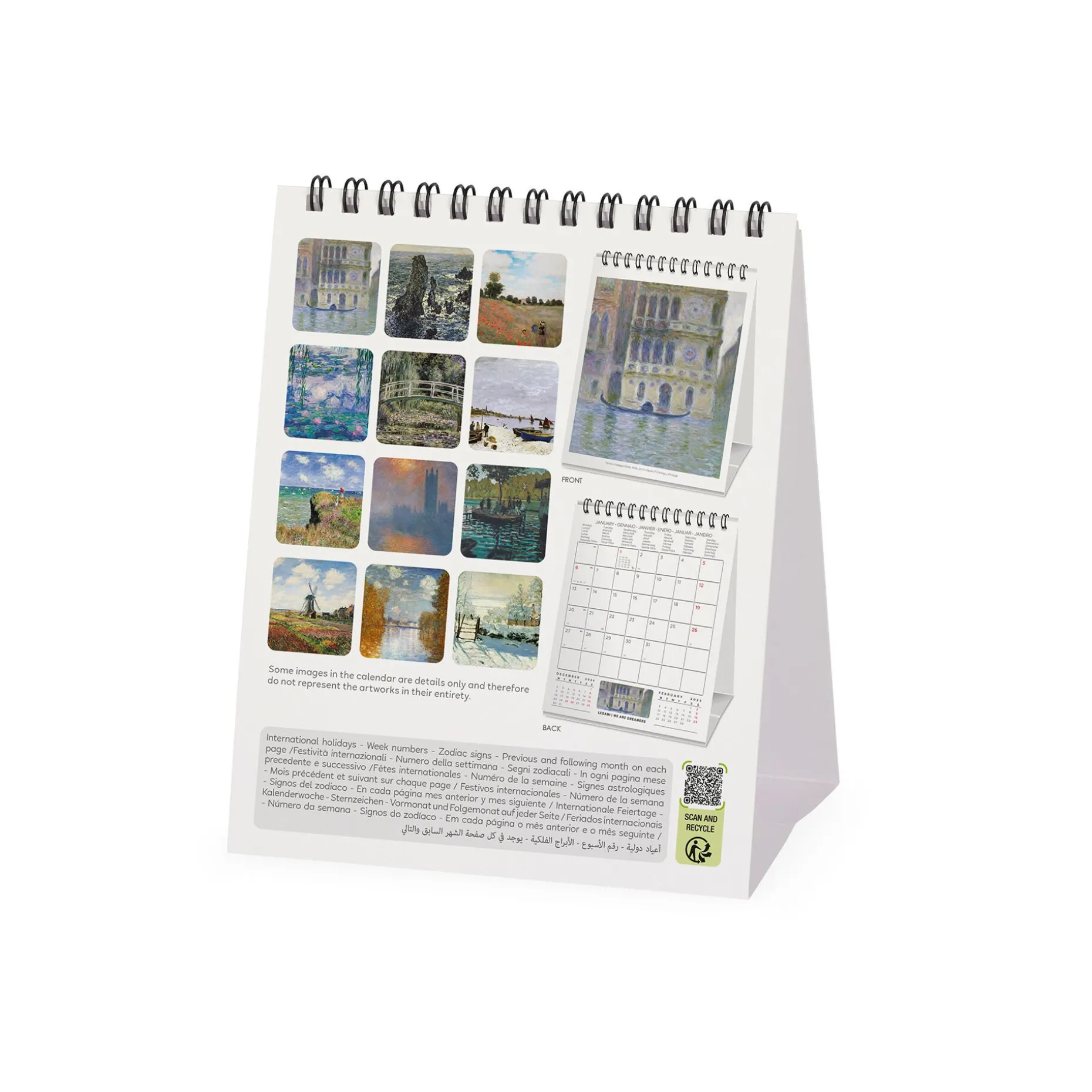 Calendrier de Table 2025 - 12 x 14,5 cm