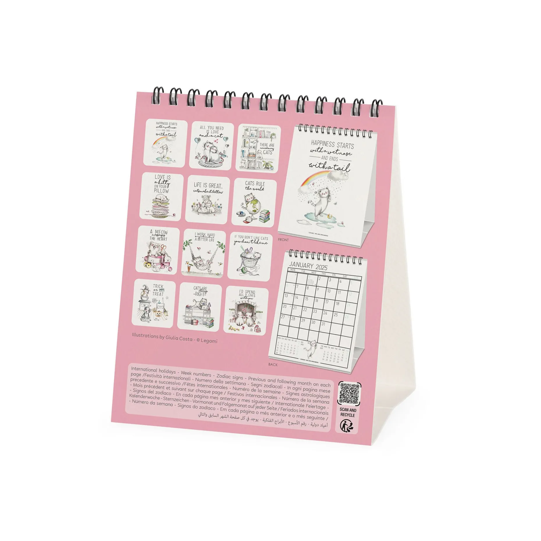 Calendrier de Table 2025 - 12 x 14,5 cm