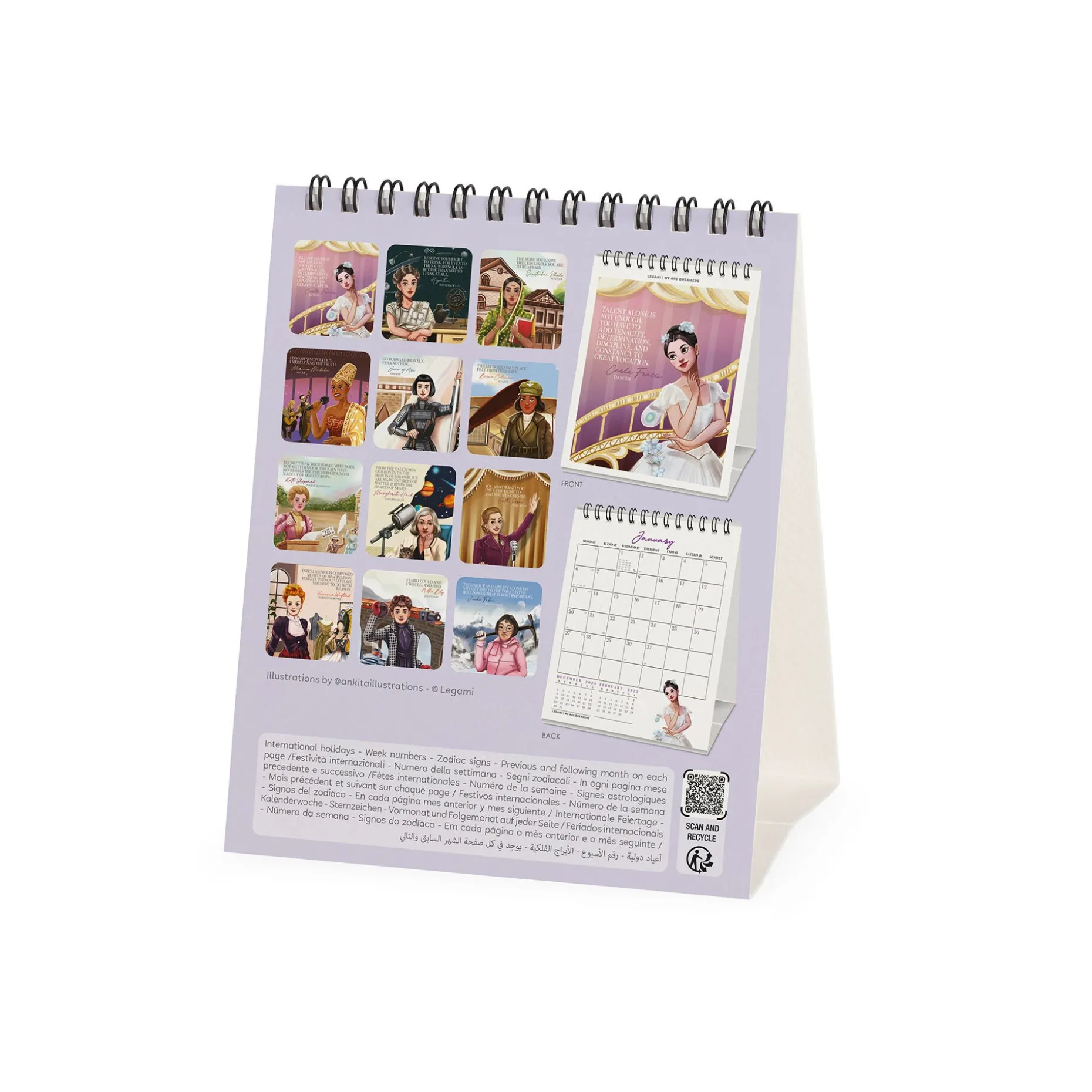Calendrier de Table 2025 - 12 x 14,5 cm
