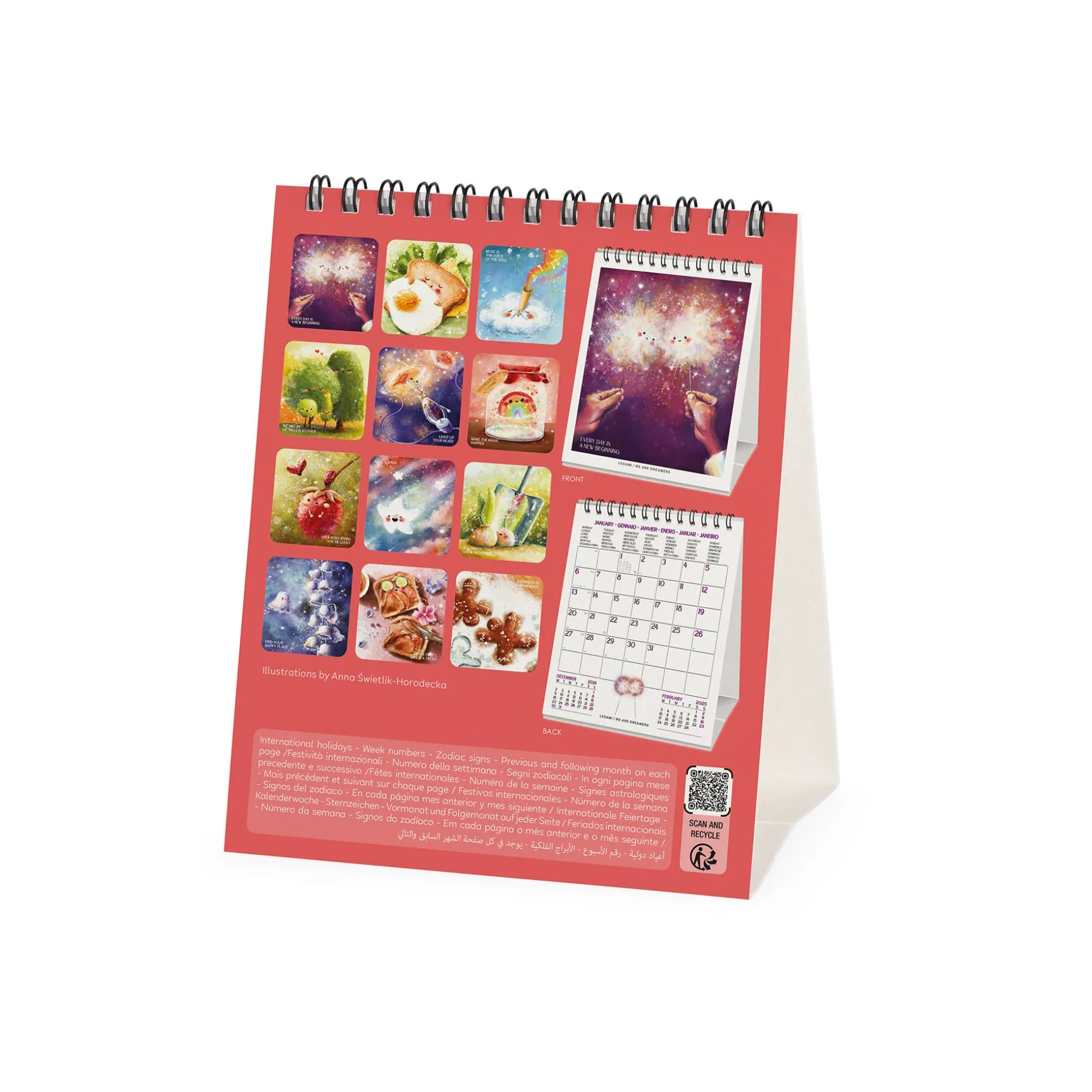Calendrier de Table 2025 - 12 x 14,5 cm