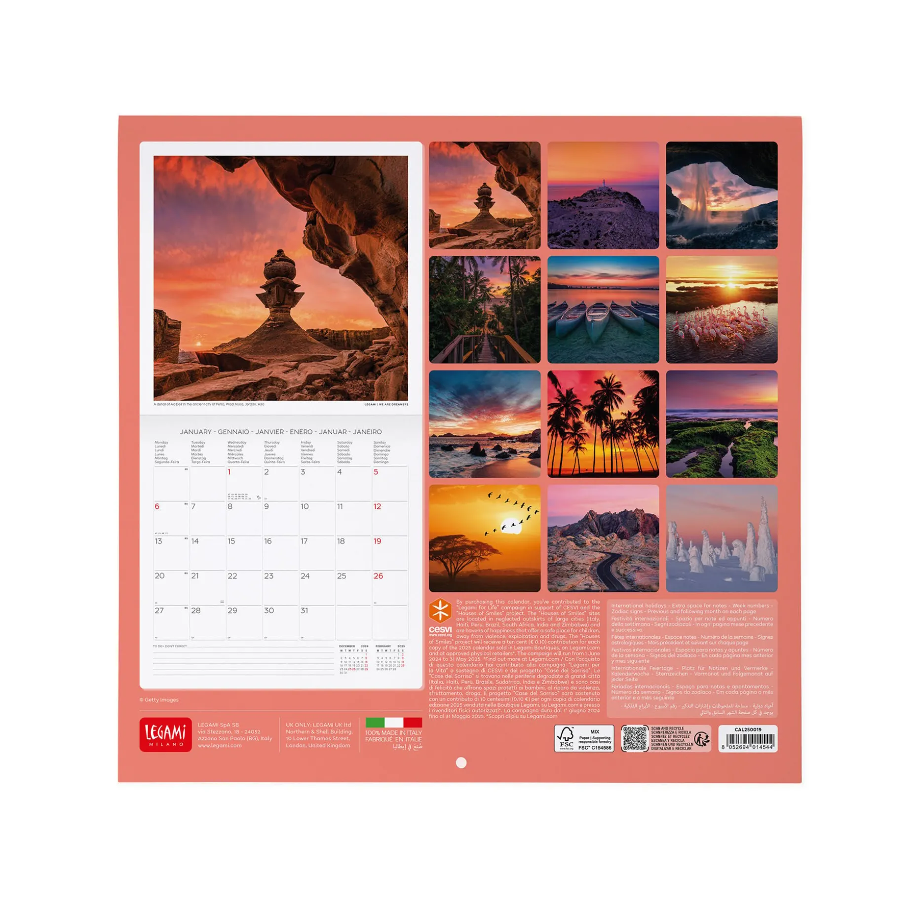 Calendrier Mural 2025 - 30 x 29 cm