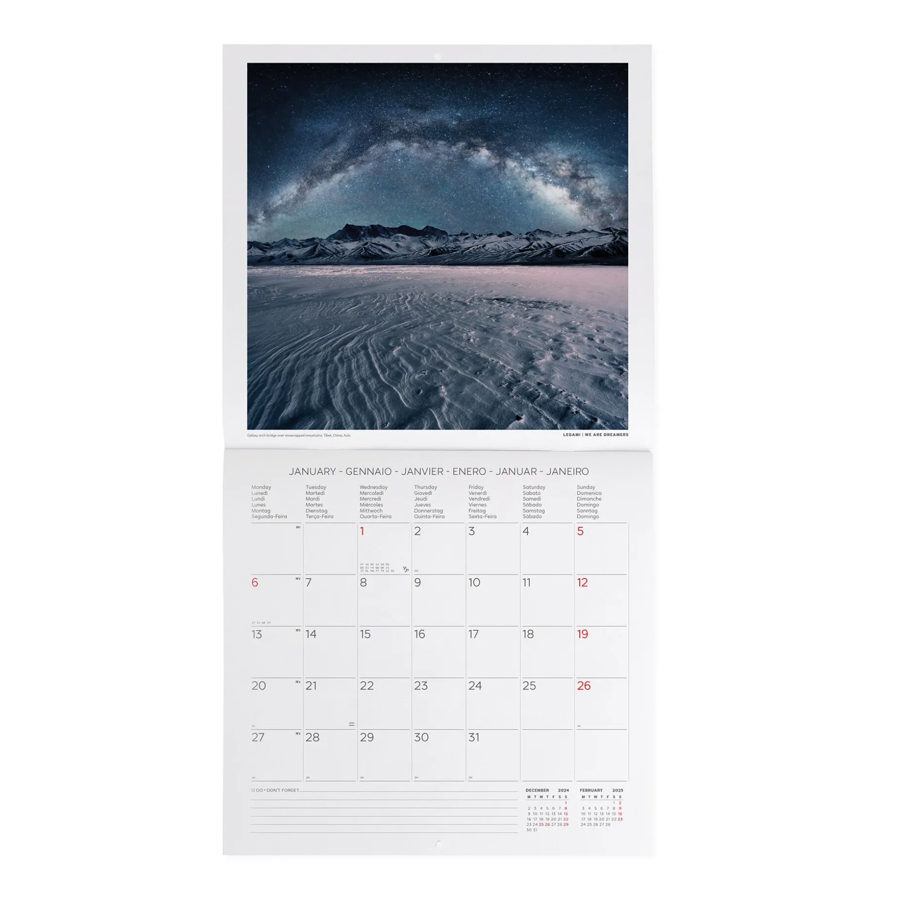 Calendrier Mural 2025 - 30 x 29 cm
