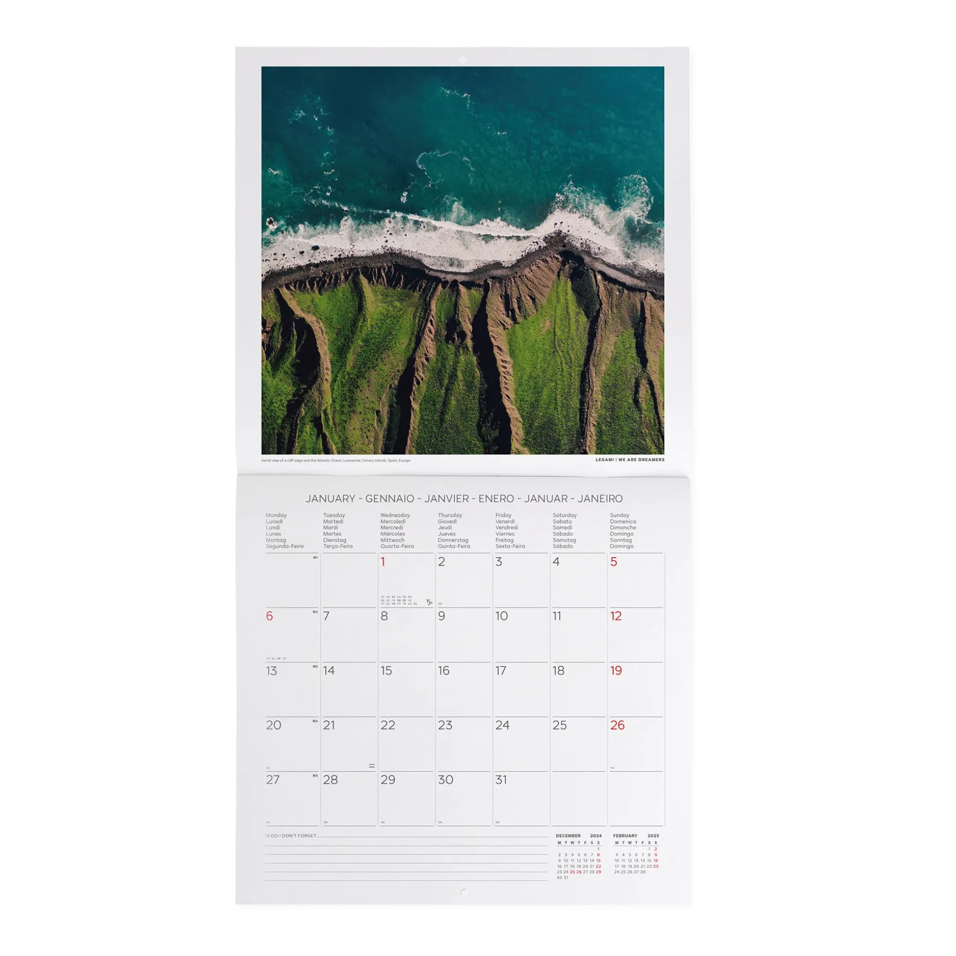 Calendrier Mural 2025 - 30 x 29 cm