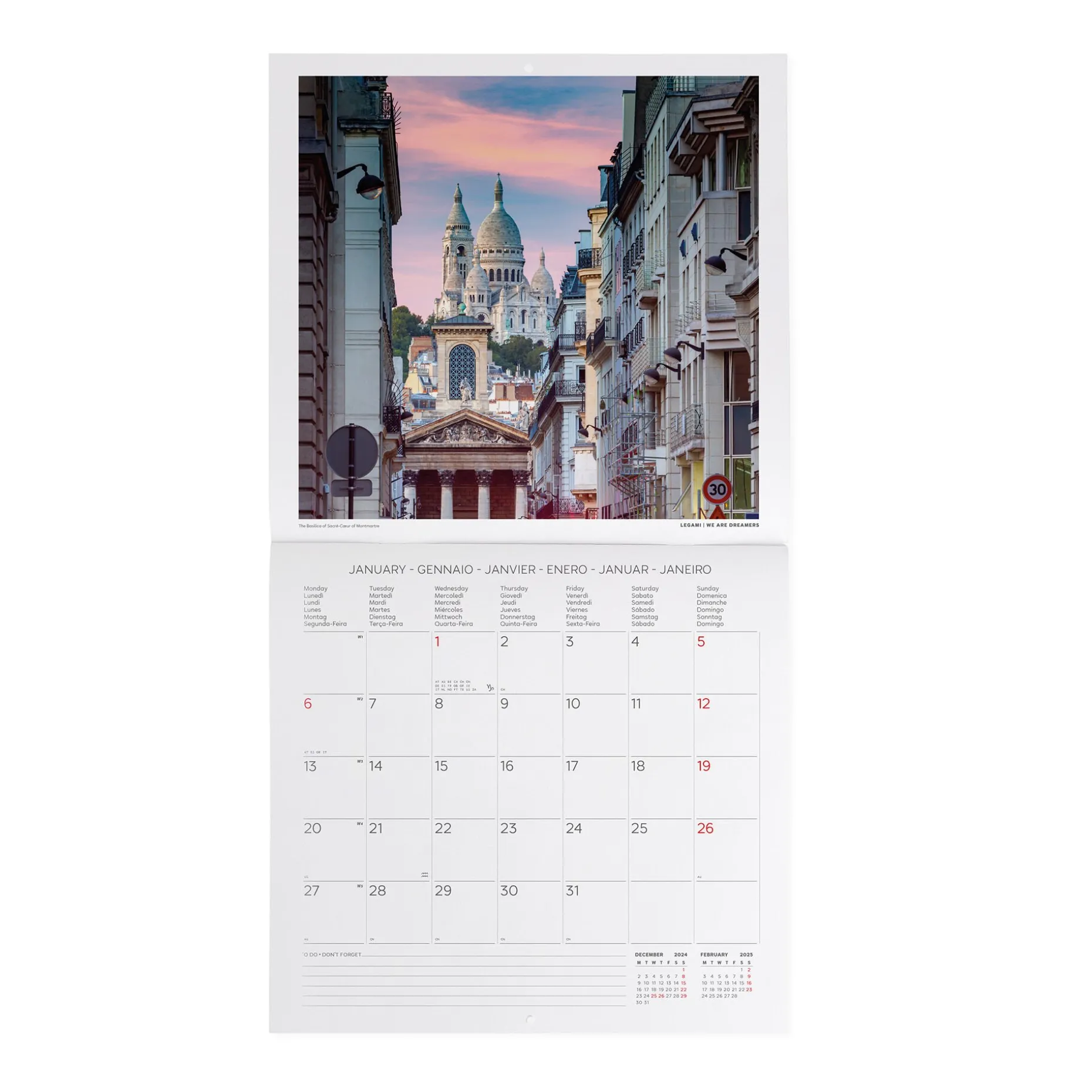Calendrier Mural 2025 - 30 x 29 cm