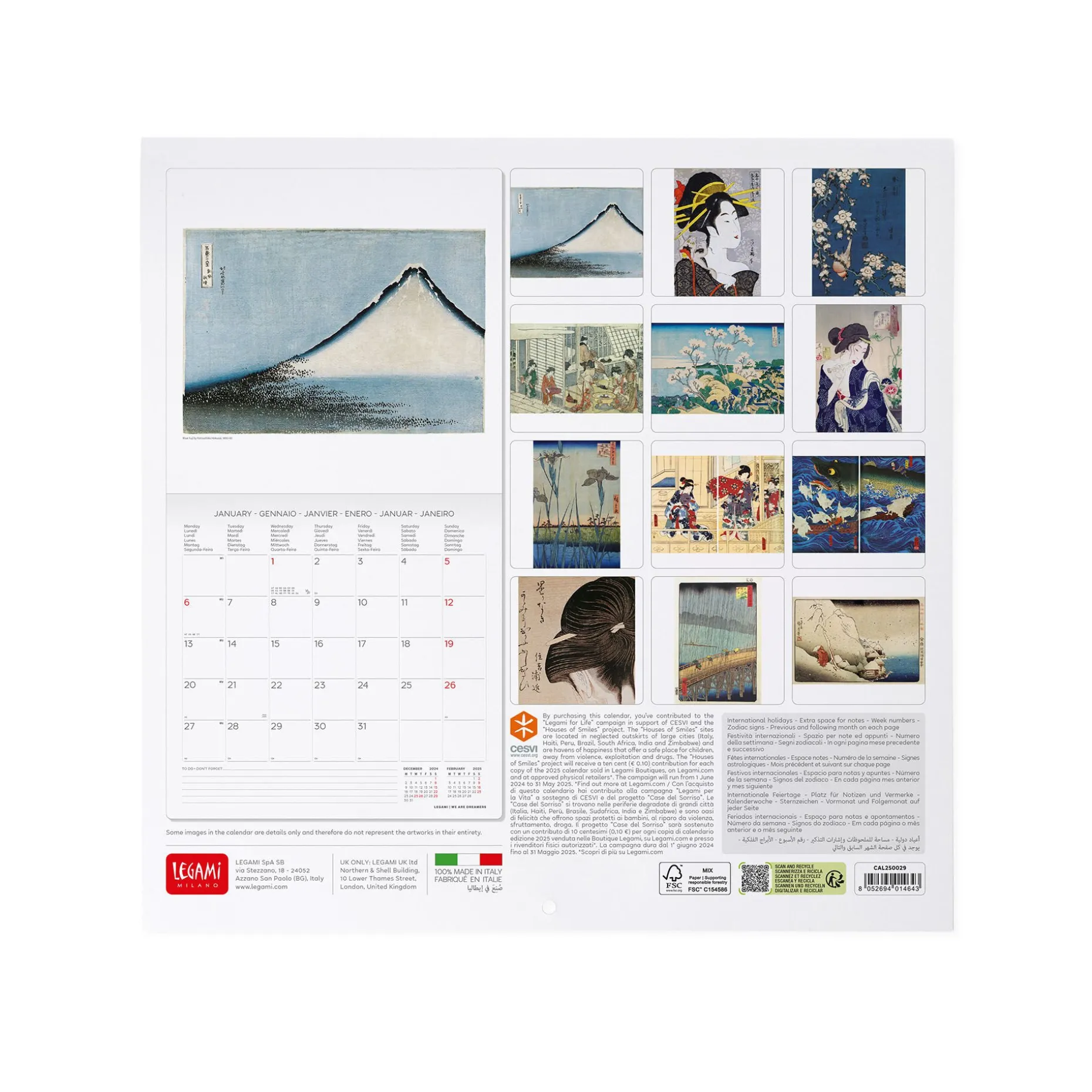 Calendrier Mural 2025 - 30 x 29 cm