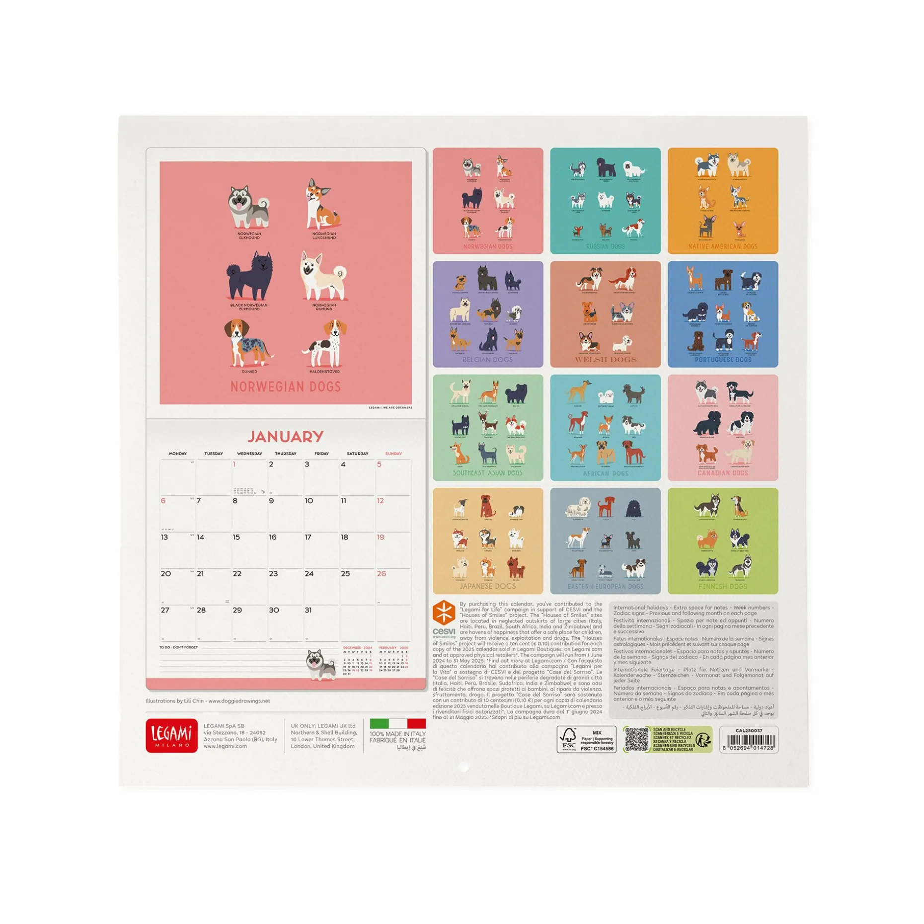 Calendrier Mural 2025 - 30 x 29 cm