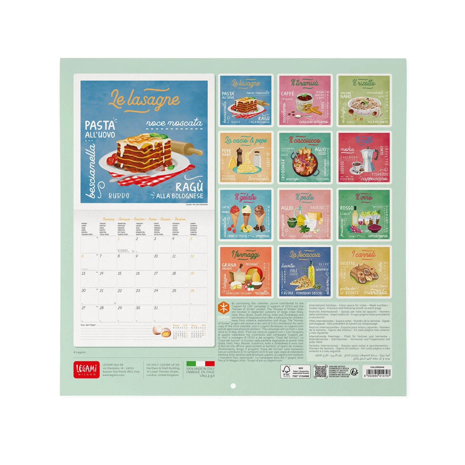 Calendrier Mural 2025 - 30 x 29 cm