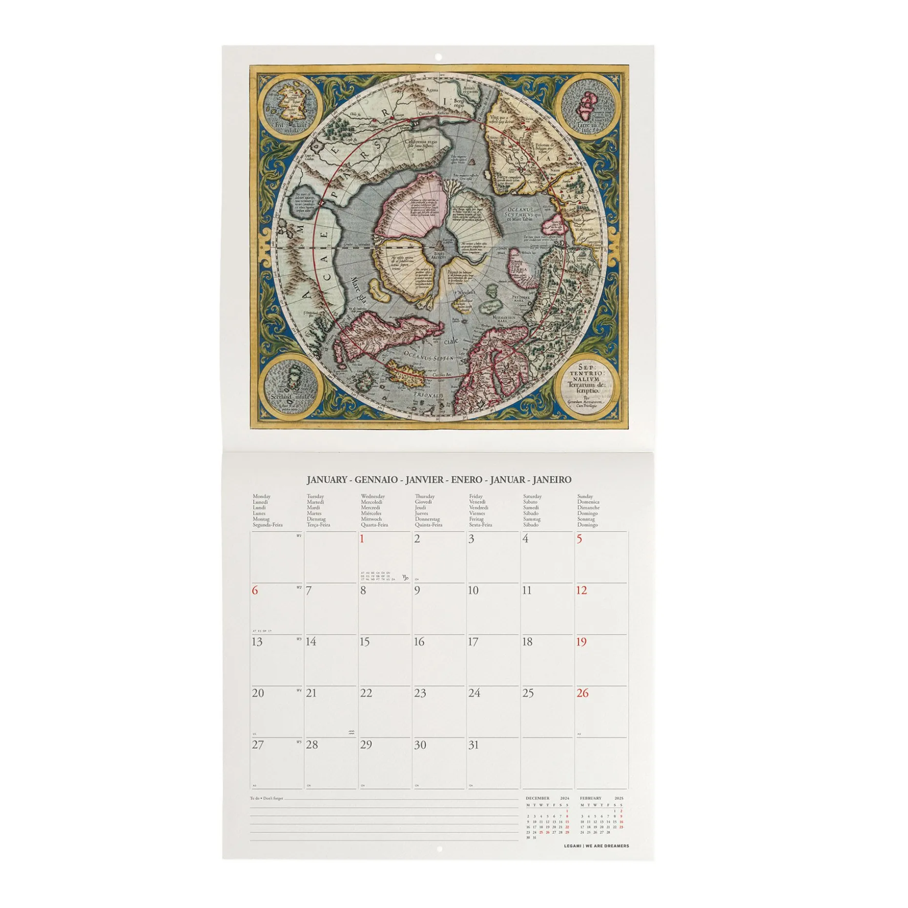 Calendrier Mural 2025 - 30 x 29 cm