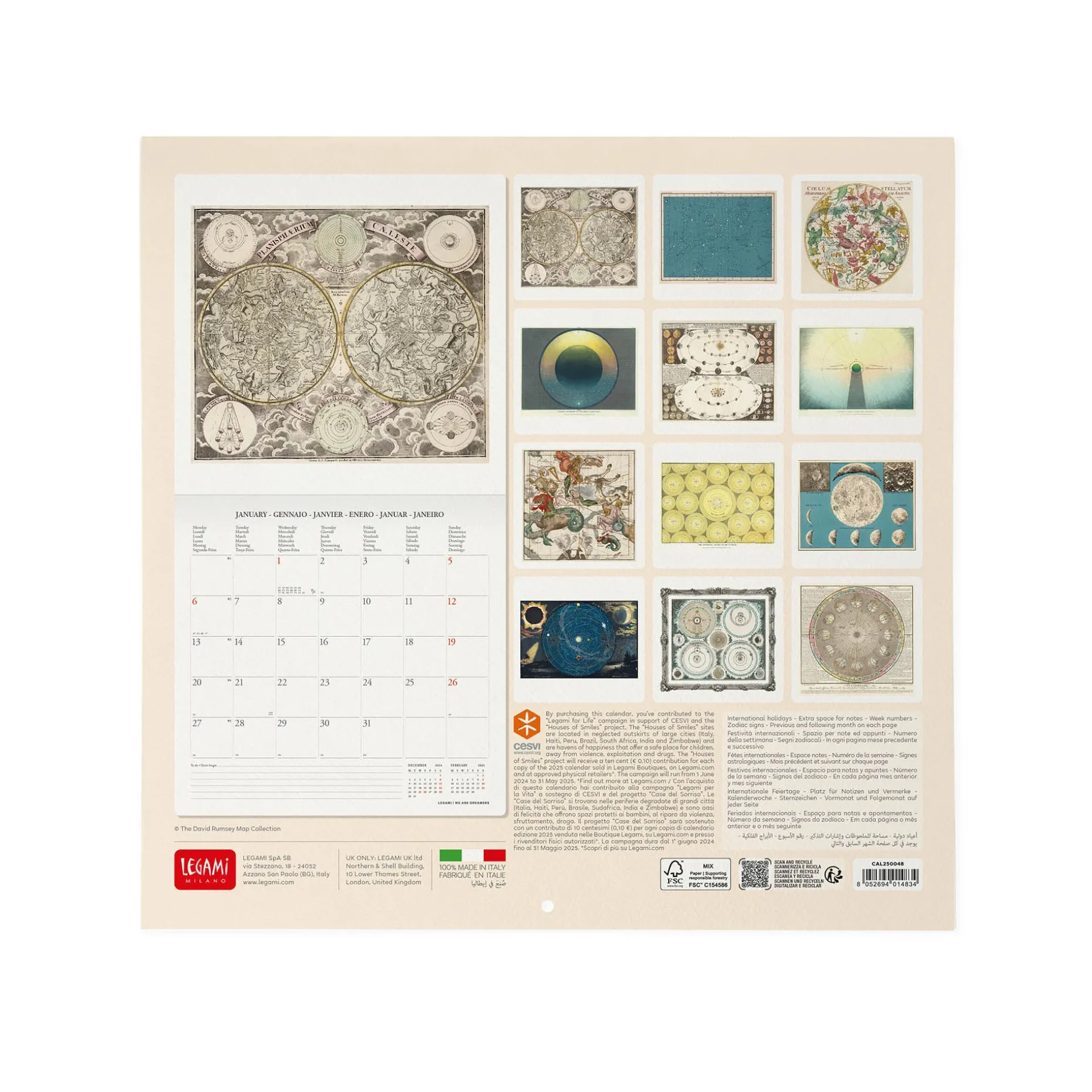 Calendrier Mural 2025 - 30 x 29 cm