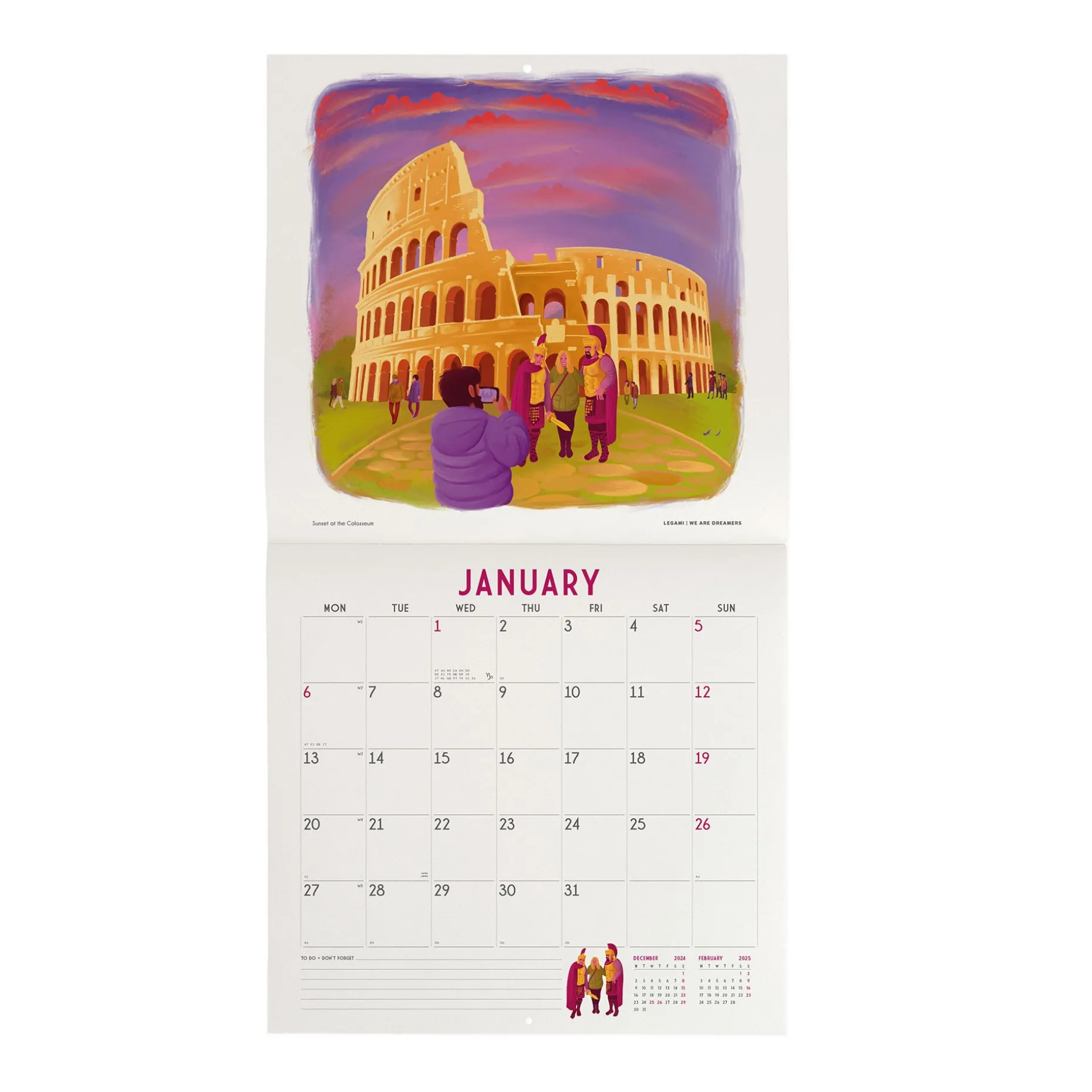 Calendrier Mural 2025 - 30 x 29 cm