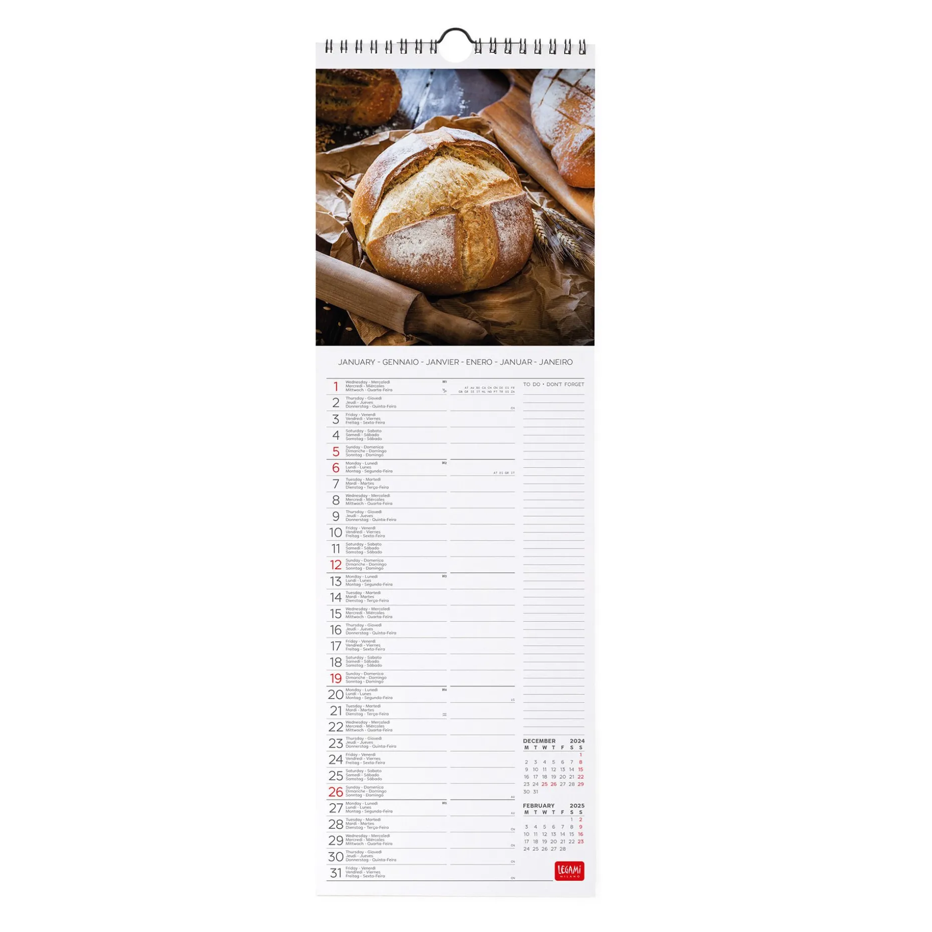 Calendrier Mural 2025 - 16 x 49 cm