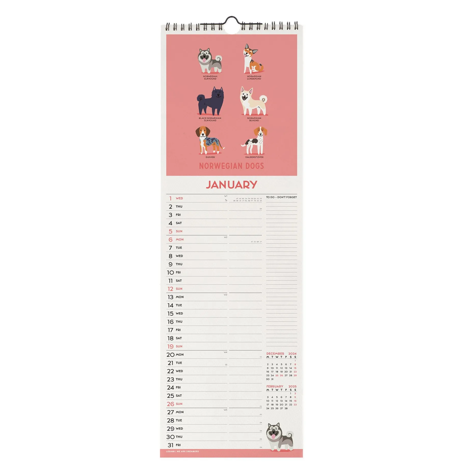 Calendrier Mural 2025 - 16 x 49 cm
