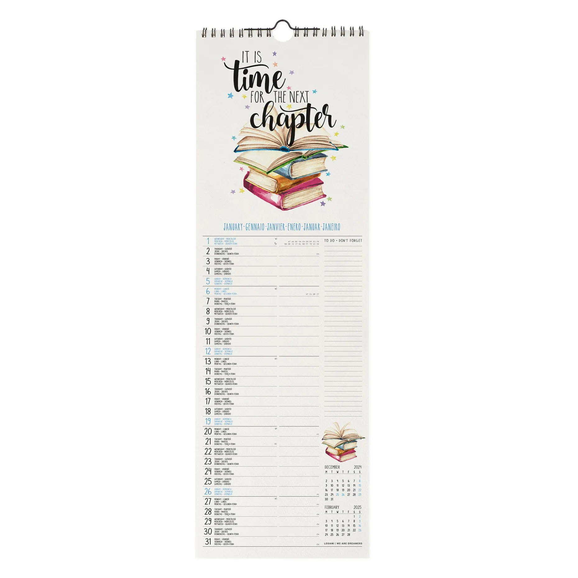 Calendrier Mural 2025 - 16 x 49 cm