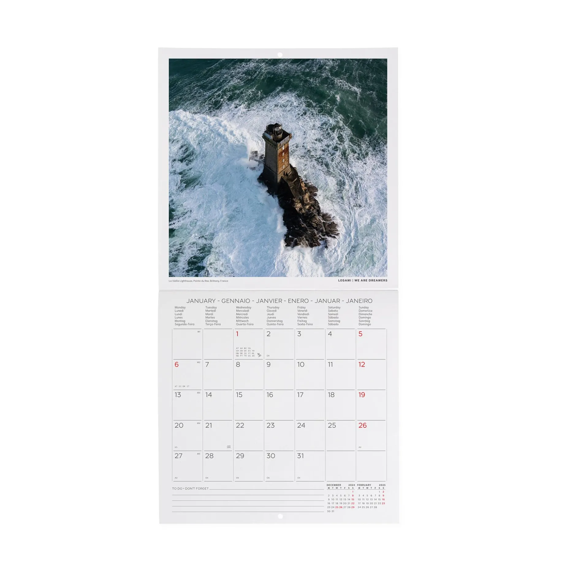 Calendrier Mural 2025 - 18 x 18 cm