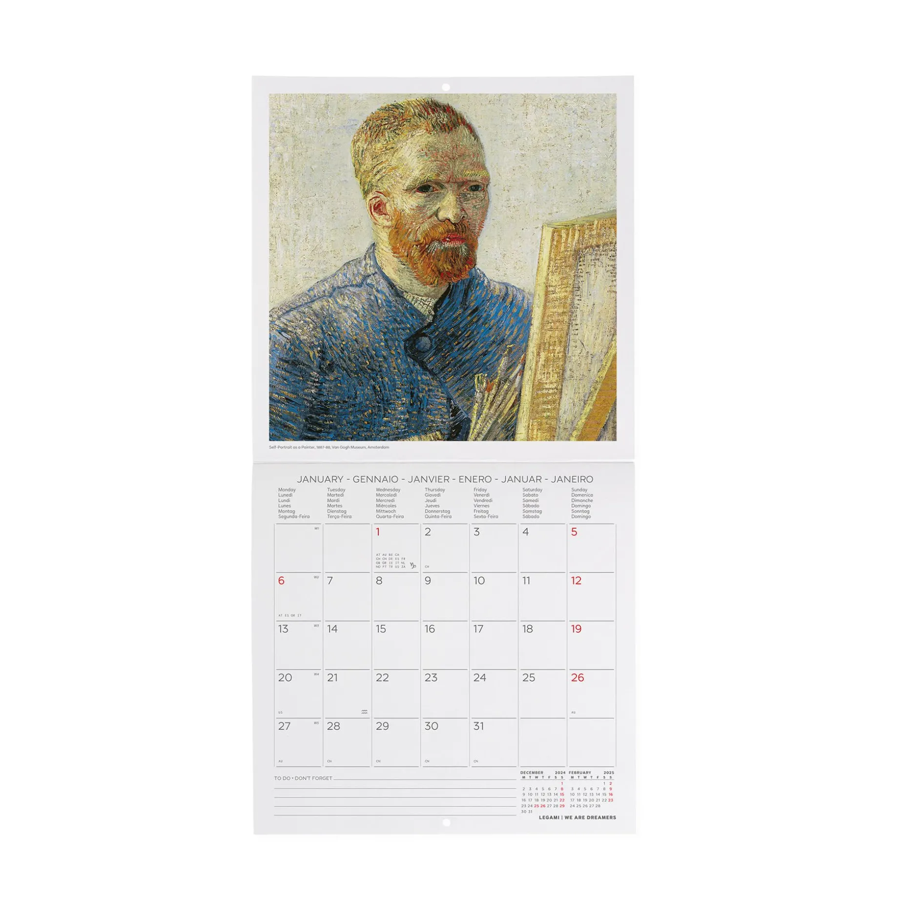 Calendrier Mural 2025 - 18 x 18 cm