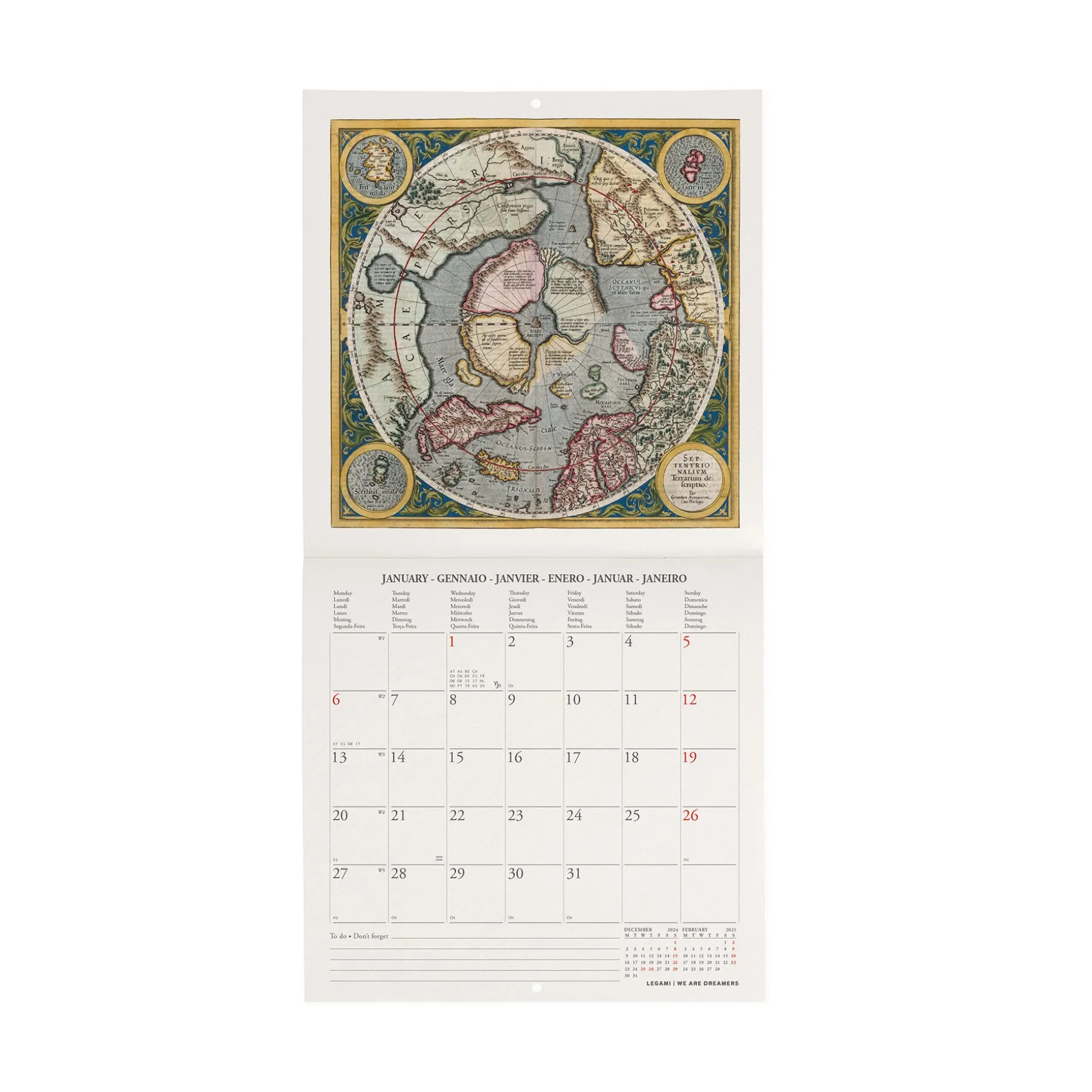 Calendrier Mural 2025 - 18 x 18 cm