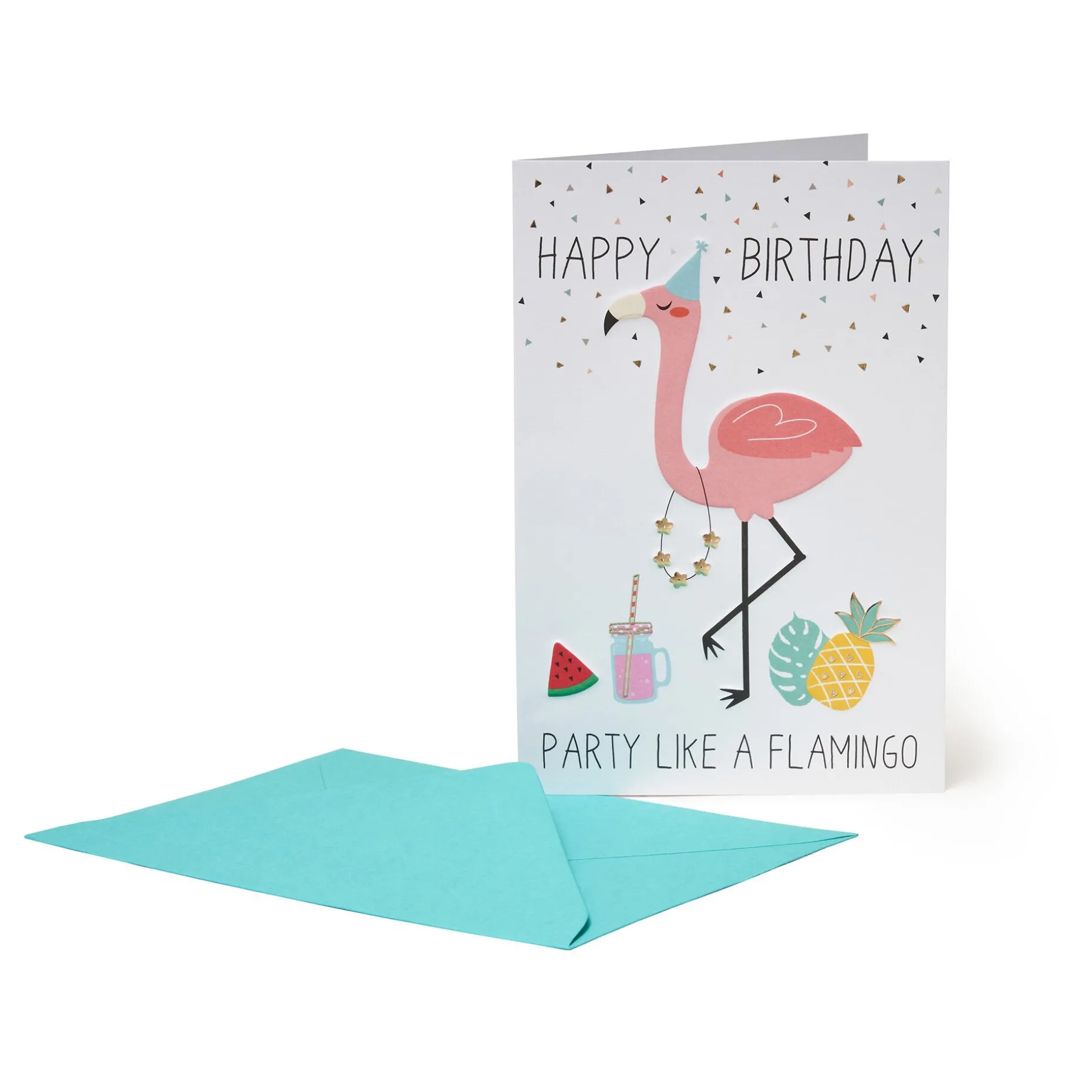Carte d'Anniversaire - Flamingo
