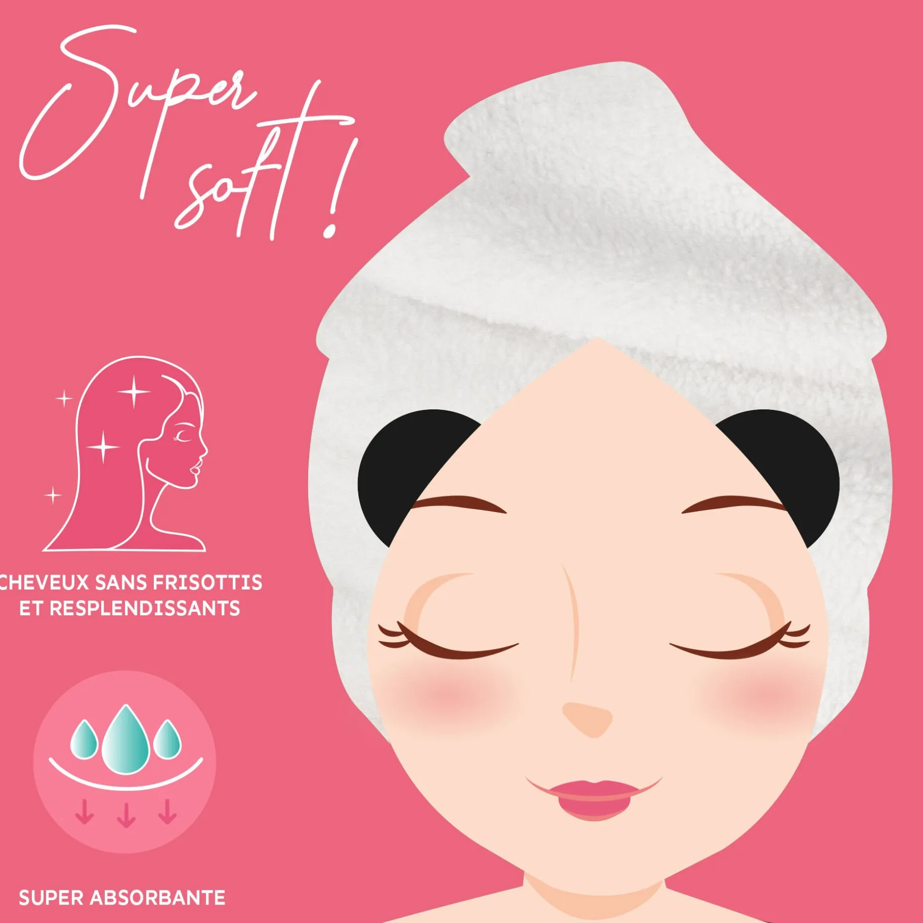 Serviette Turban à Cheveux - Love My Hair