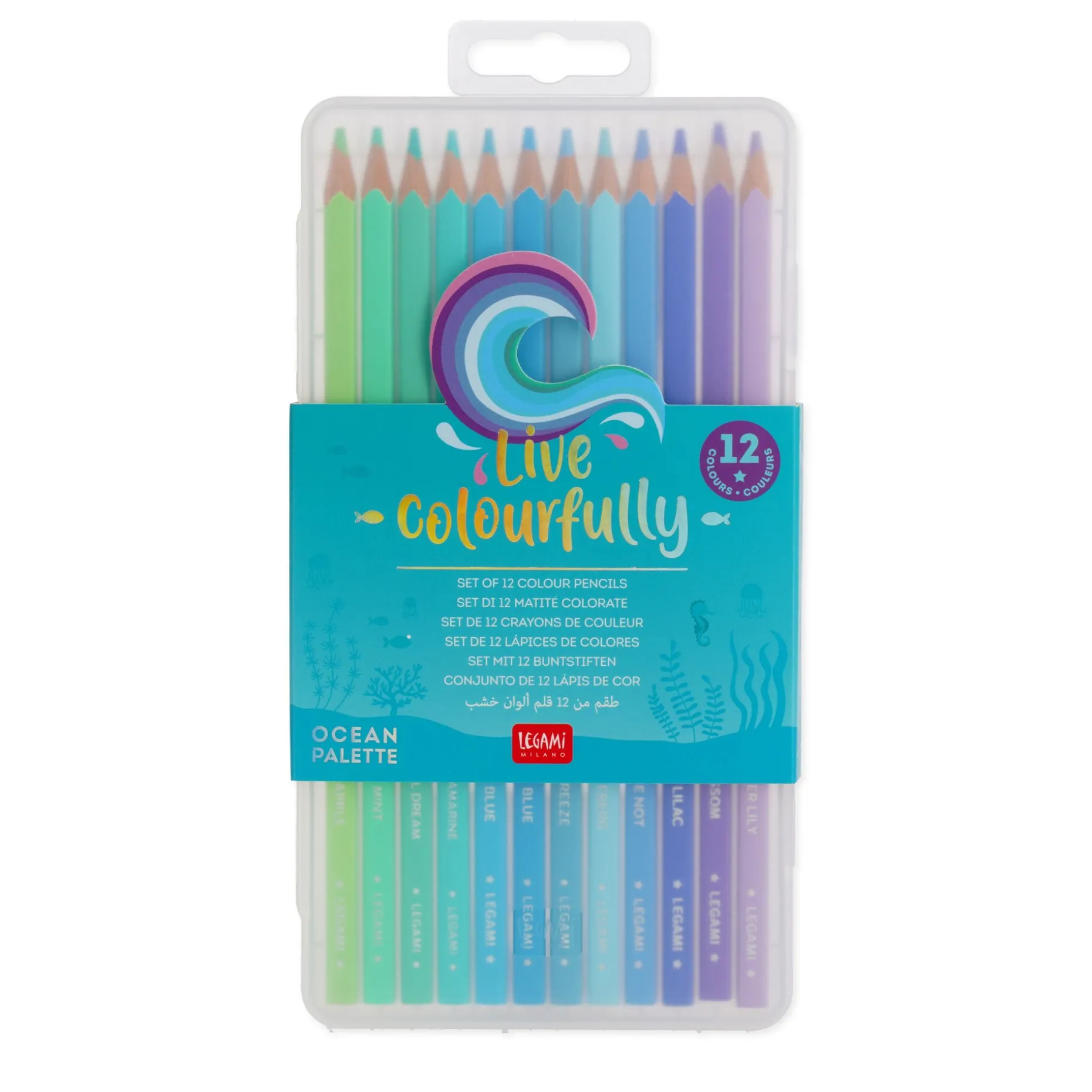 Set de 12 Crayons de Couleur - Live Colorfully