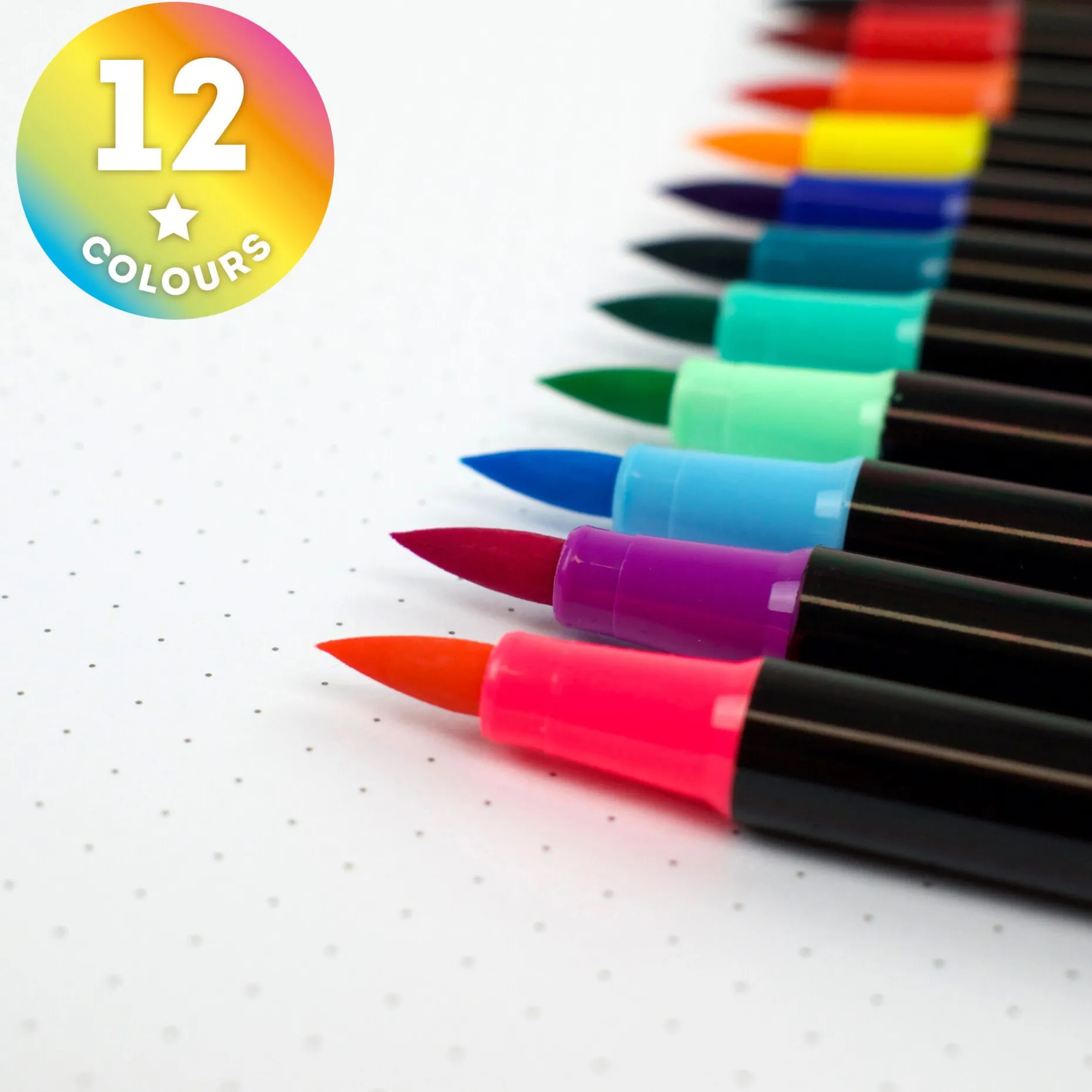 Set de 12 Feutres à Pointe Pinceau - Brush Markers