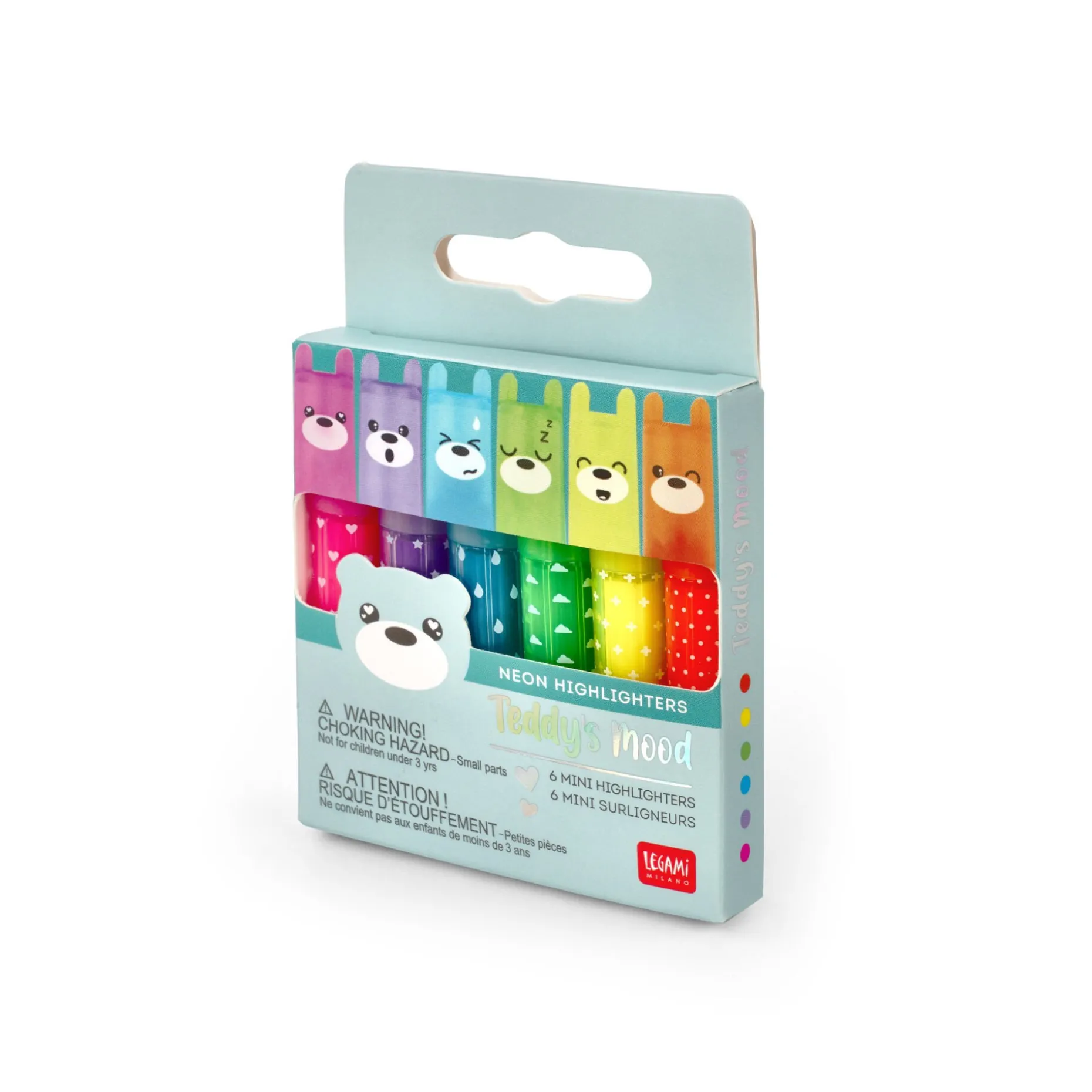 Set de 6 Mini Surligneurs - Teddy’s Mood