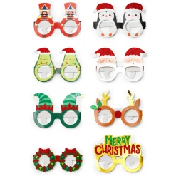 Set de 8 Paires de Lunettes de Noël en Papier