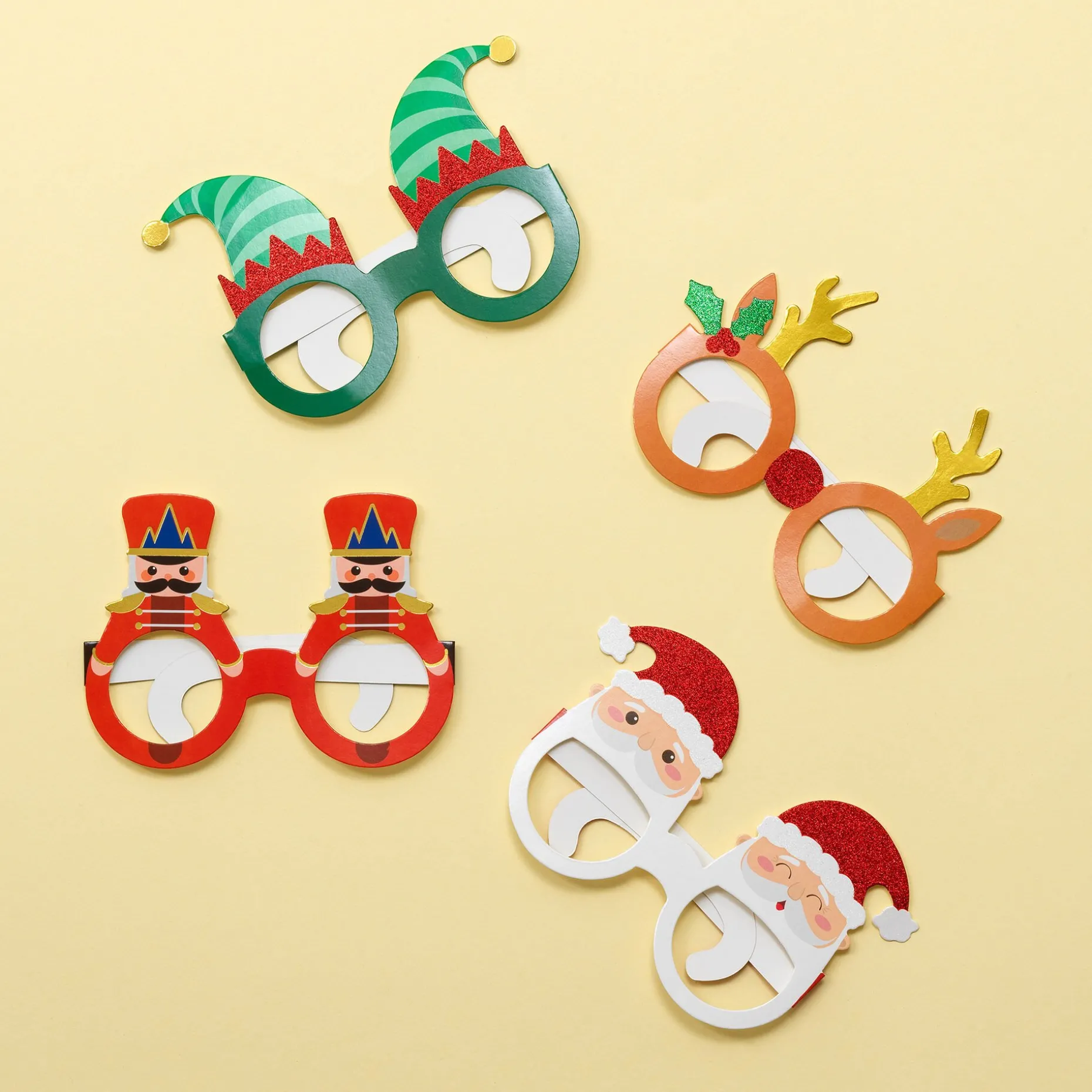 Set de 8 Paires de Lunettes de Noël en Papier