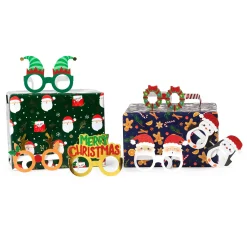 Set de 8 Paires de Lunettes de Noël en Papier