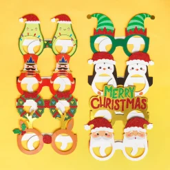 Set de 8 Paires de Lunettes de Noël en Papier