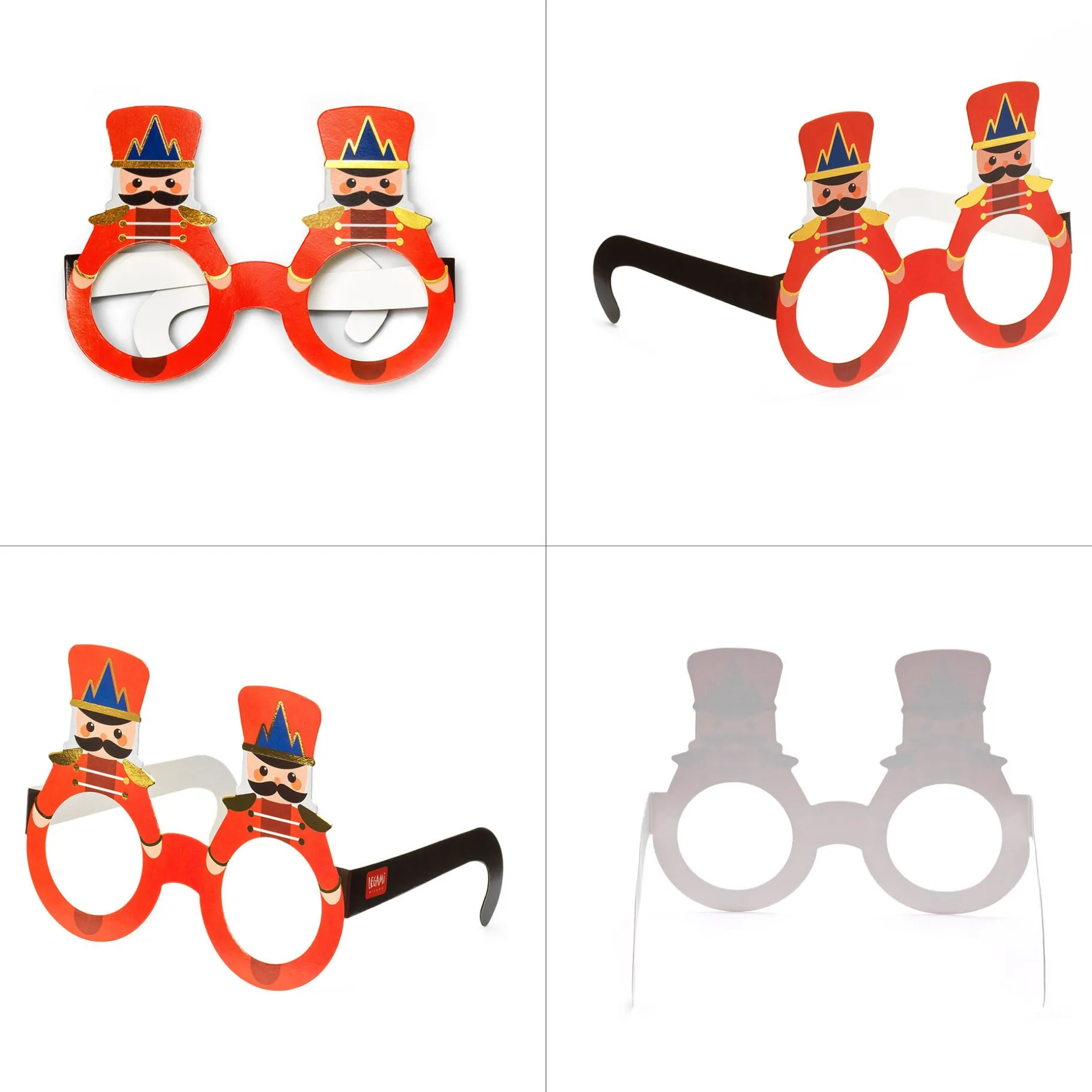 Set de 8 Paires de Lunettes de Noël en Papier