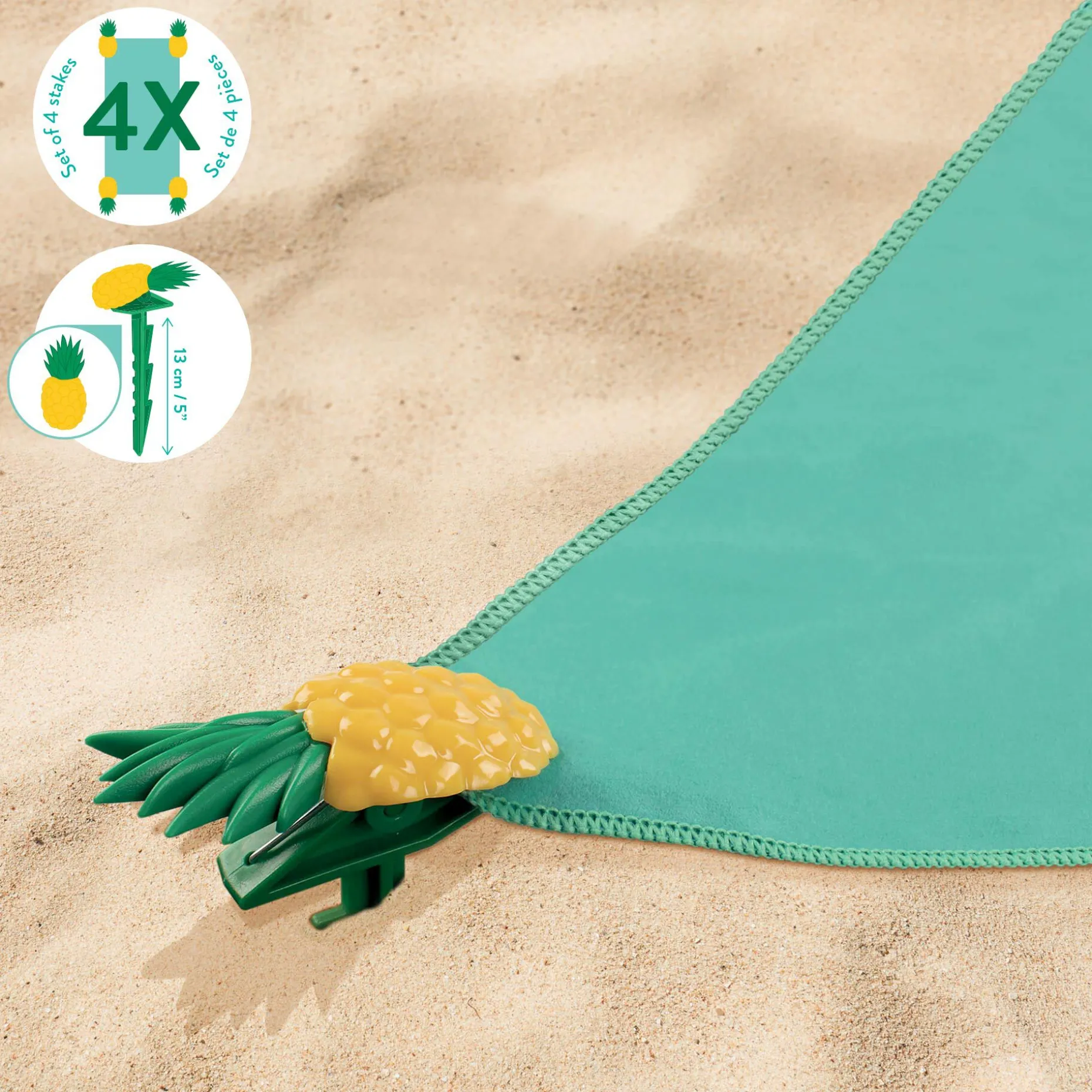 Set de 4 Piquets pour Serviette de Plage - Beach Towel Anchor Stakes
