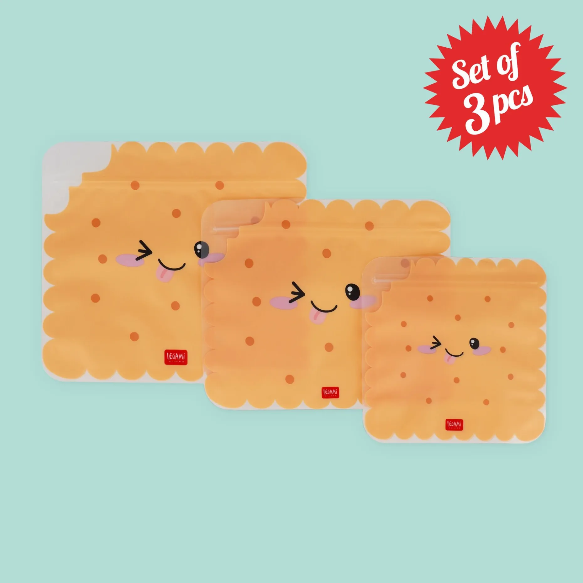 Set de 3 Pochettes pour Aliments - Snack Bags