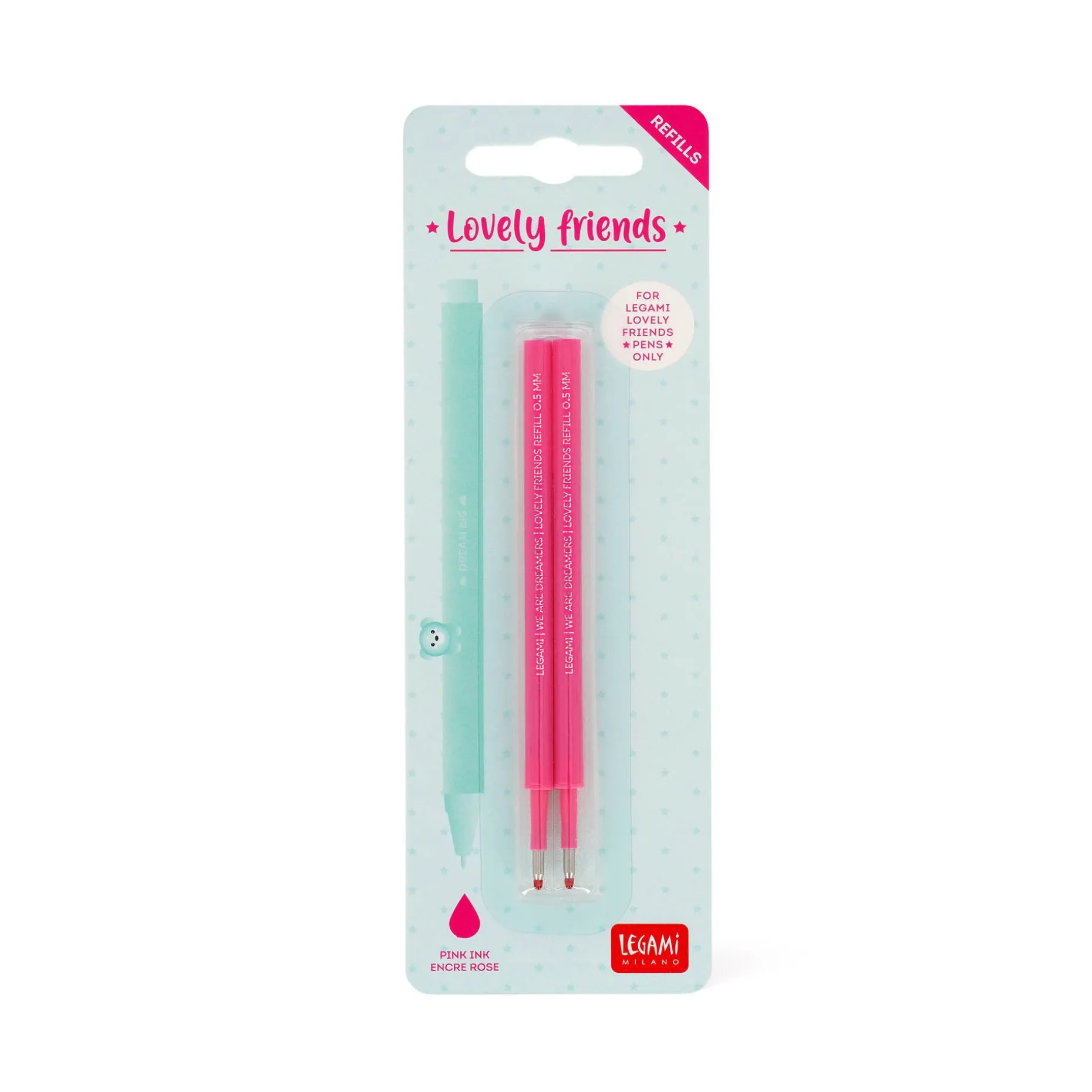 Set de 2 Recharges pour Stylo à Encre Gel - Lovely Friends