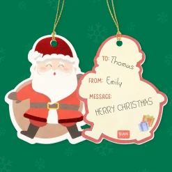 Set de 10 Étiquettes de Cadeau de Noël