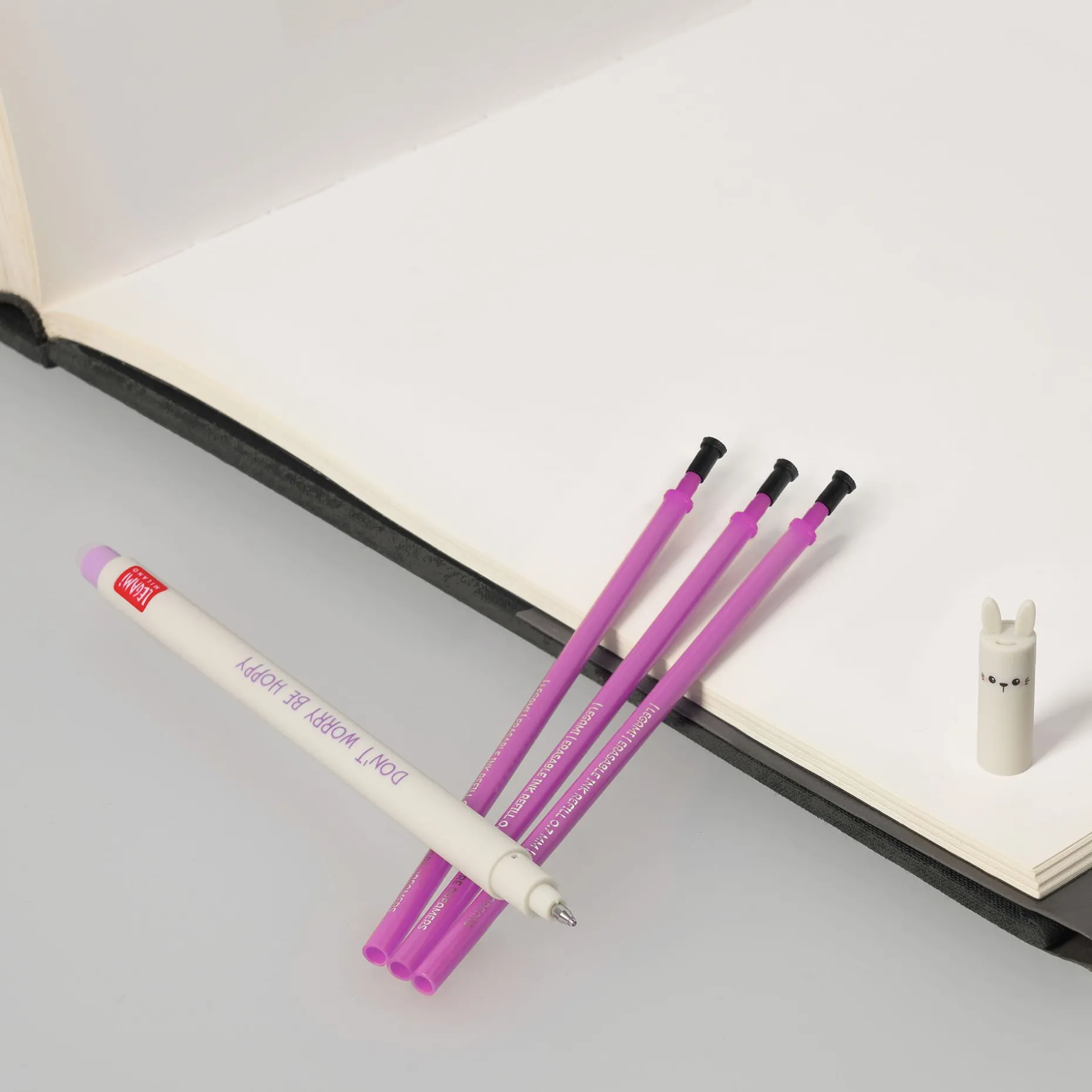 Set Stylo effaçable Bunny et recharge violette