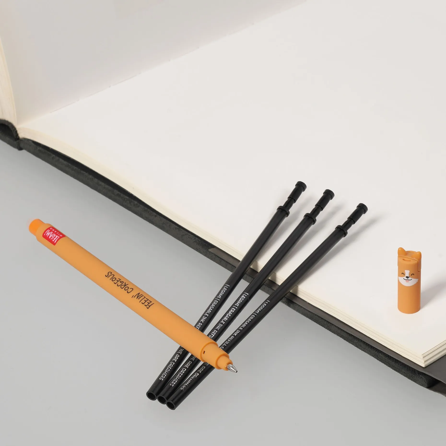 Set Stylo effaçable Corgi et recharge noire