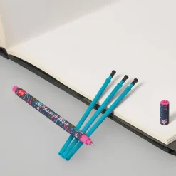 Set Stylo effaçable Flora et recharge turquoise