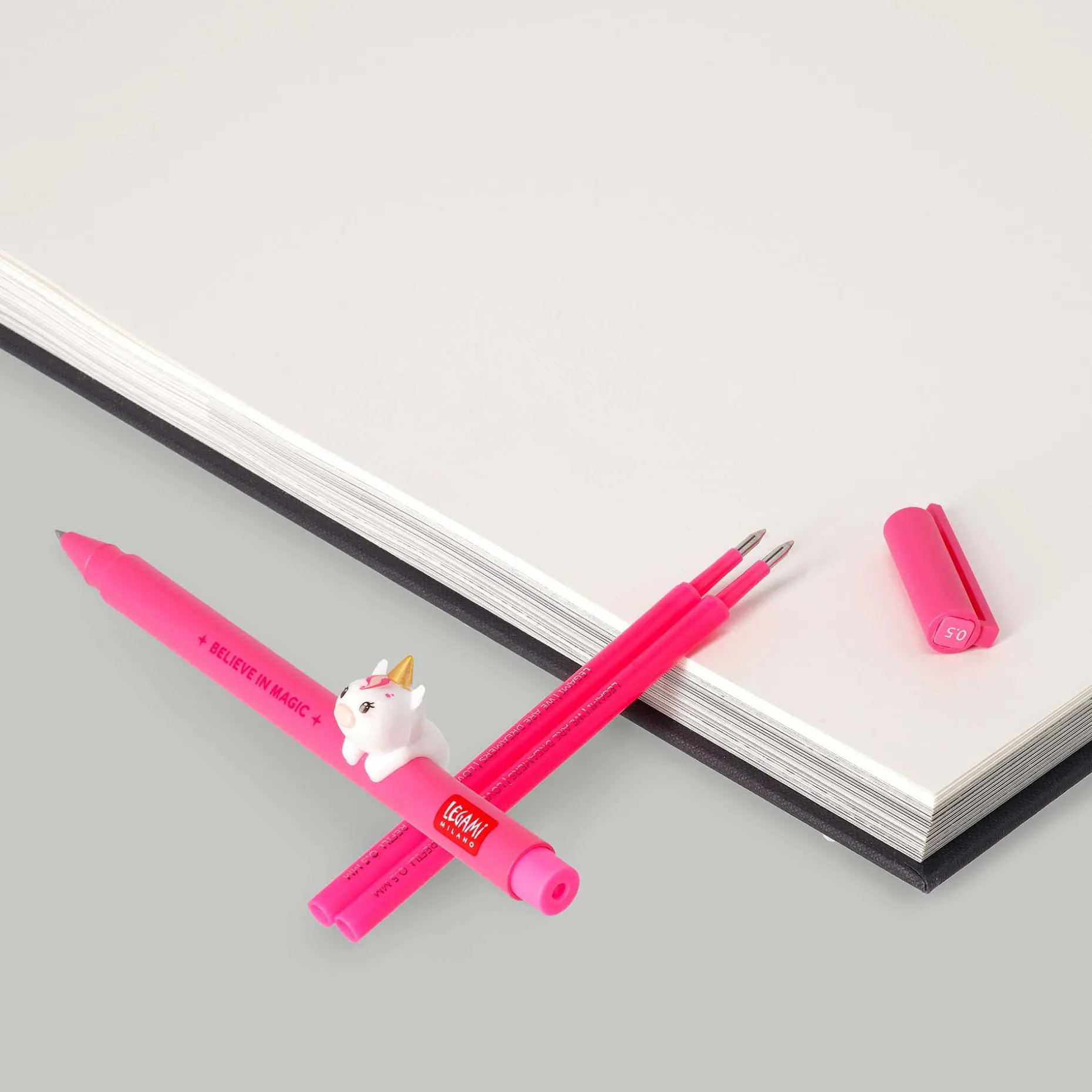 Set Stylo Lovely Unicorn et Recharge Rose Néon
